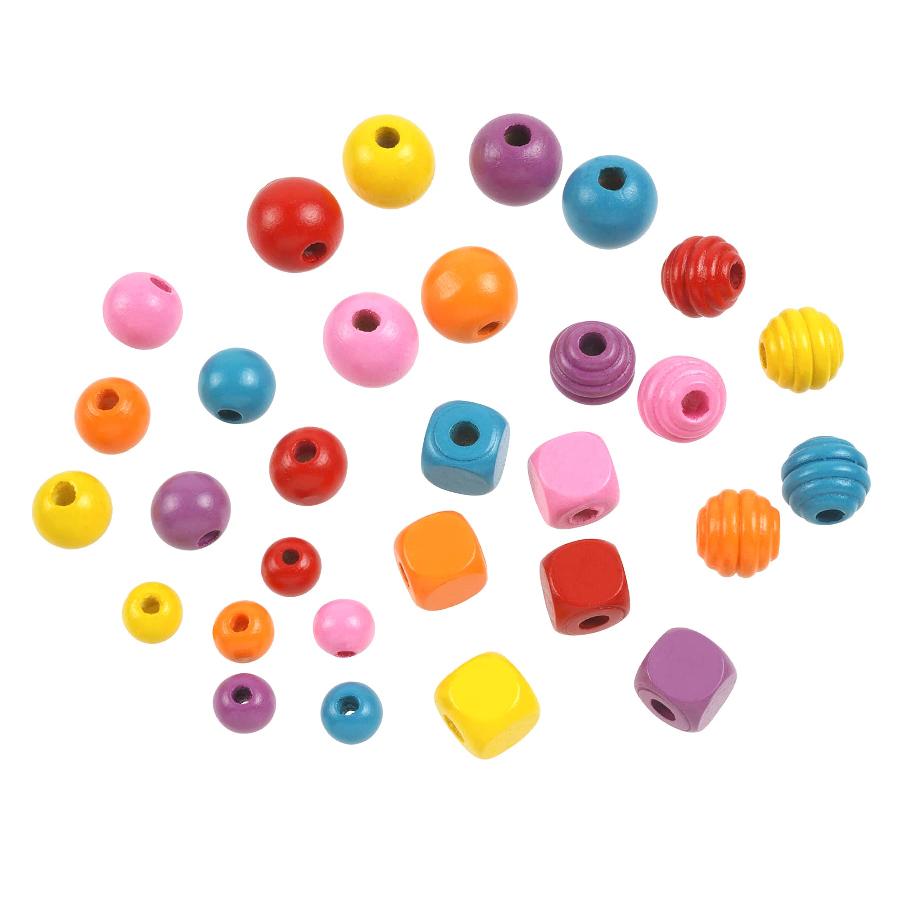 1lb. Multicolor Shaped Wood Beads by Creatology&#x2122;
