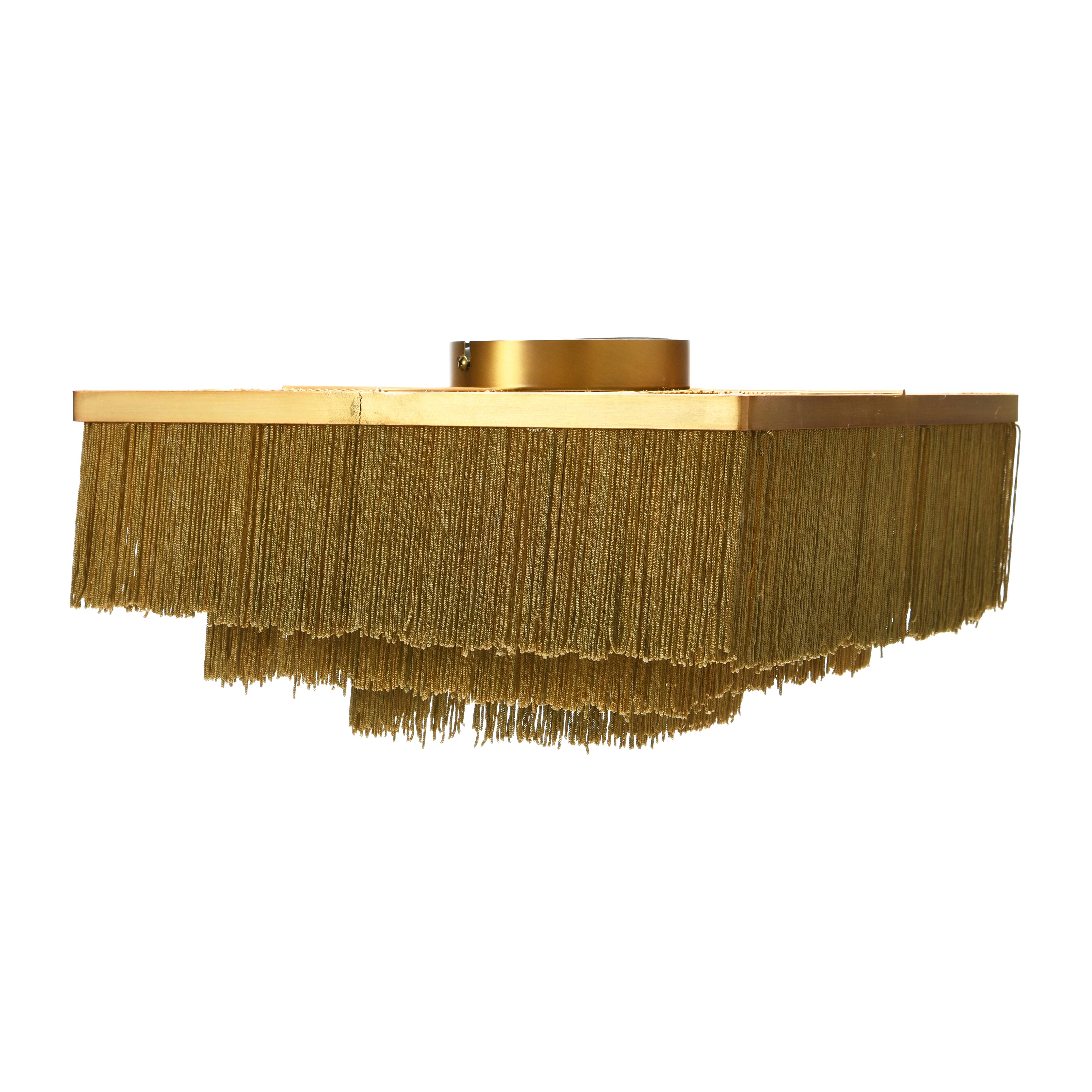 13.75&#x22; Square Flush Mount Fringe Light Fixture