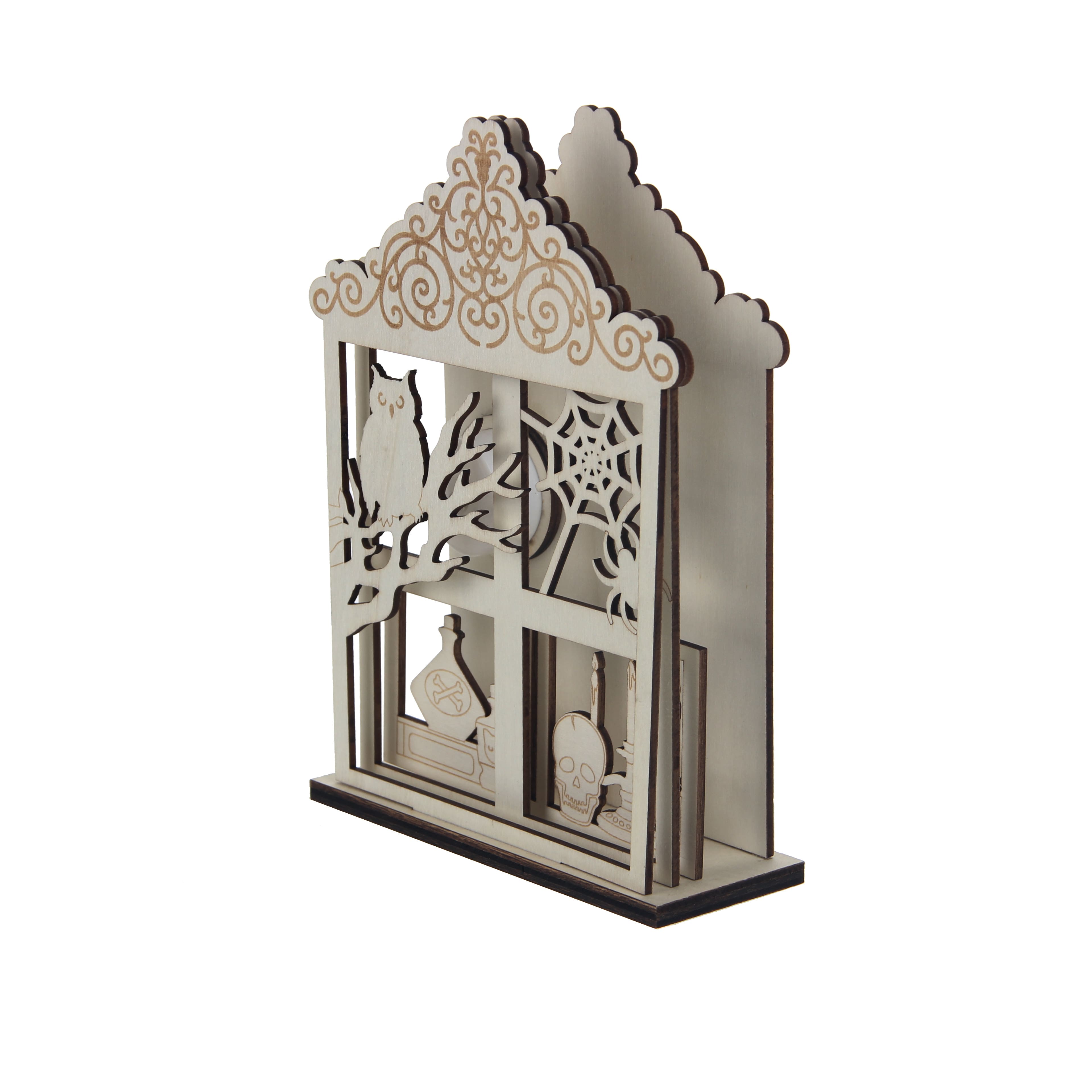 8.25&#x22; Layered Window DIY LED Plywood D&#xE9;cor by Make Market&#xAE;