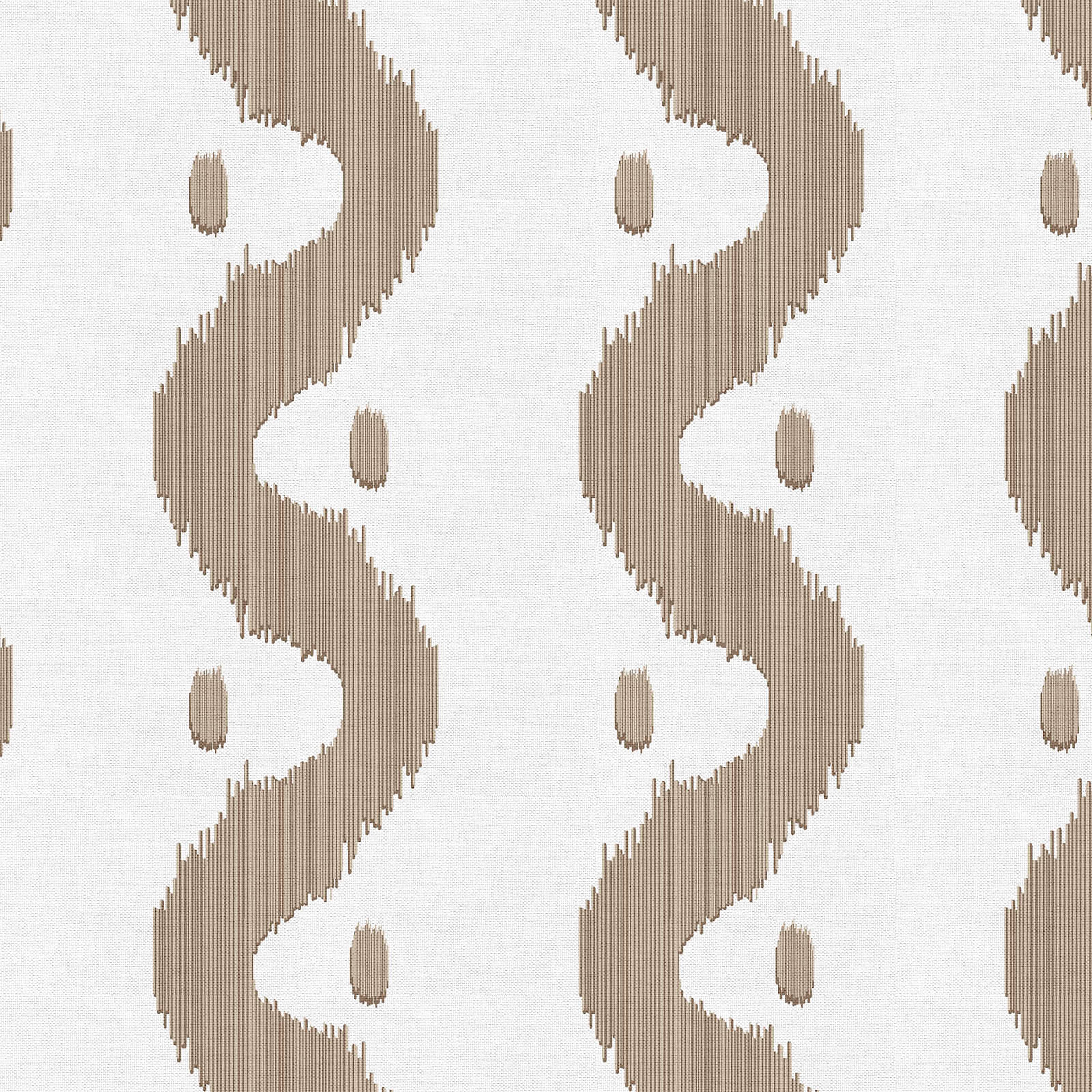 Madcap Cottage Prints Charming Tan Wavy Lines &#x26; Dots Cotton Fabric