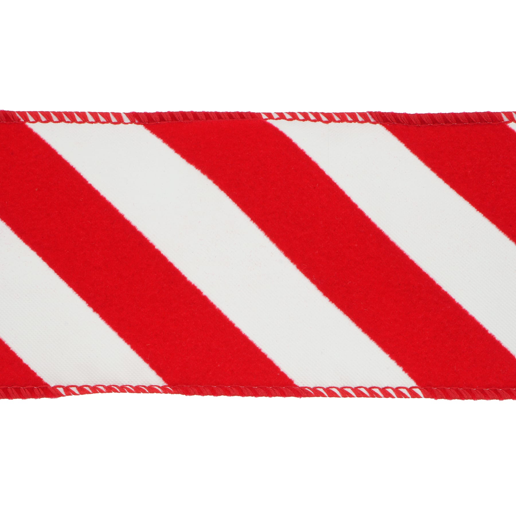 2.5&#x22; x 80ft. Red &#x26; White Striped Wired Jumbo Ribbon by Celebrate It&#x2122; Christmas