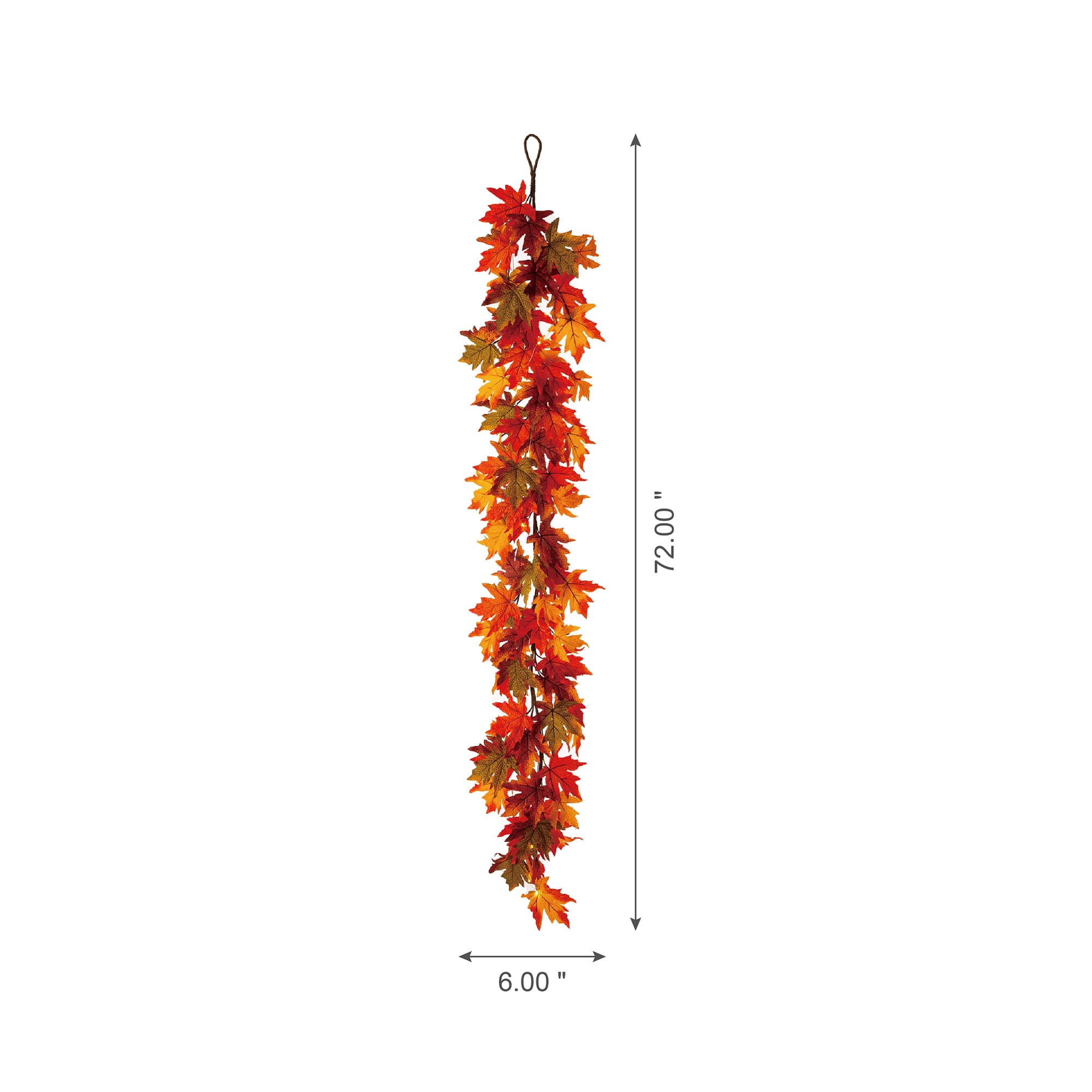 Glitzhome&#xAE; 6ft. Fall Lighted Maple Leaves Garland
