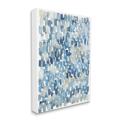 Stupell Industries Coastal Tile Abstract Soft Blue Beige Shapes Canvas ...