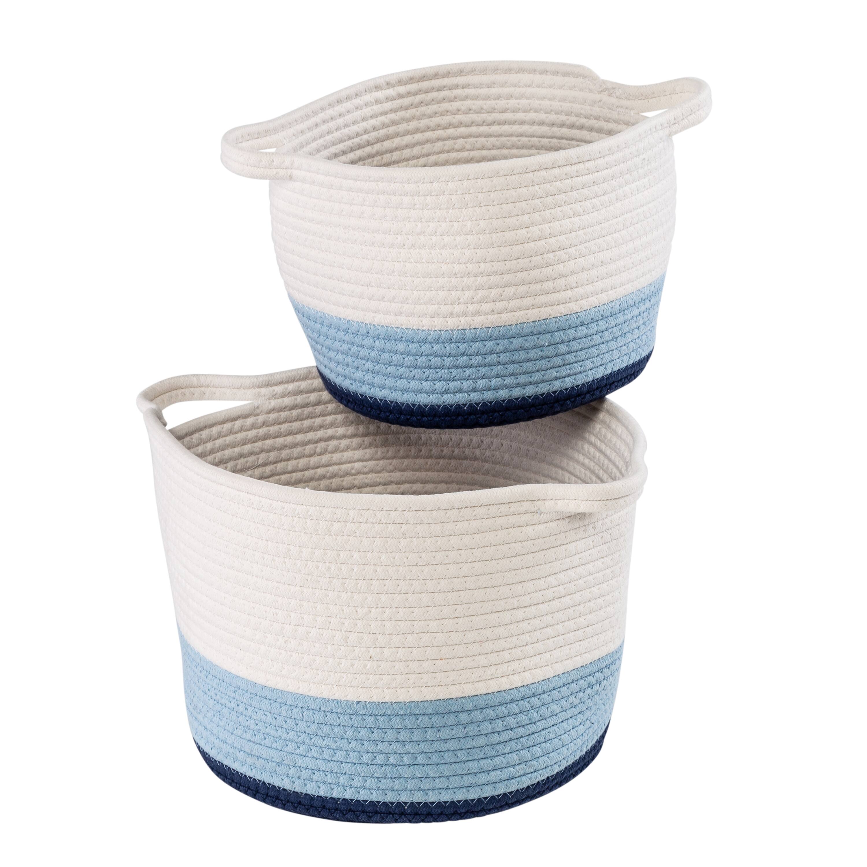 Honey Can Do Blue Ombré Nesting Cotton Rope Storage Basket Set