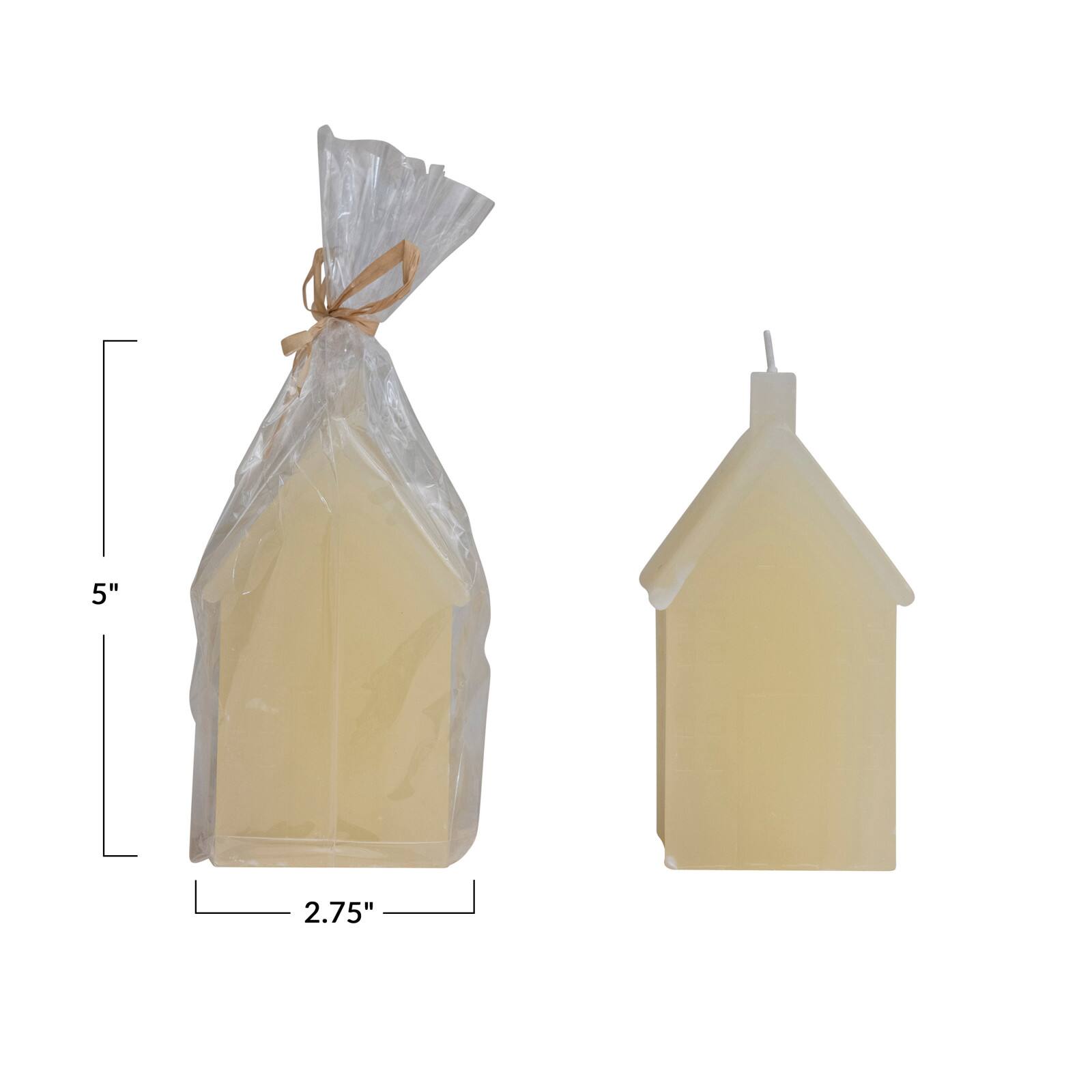 Hello Honey® 5" Cream Unscented House Shaped Candle