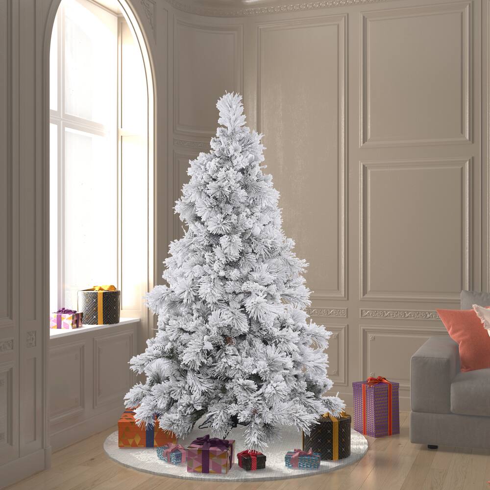 6.5ft. Unlit Flocked Alberta Artificial Christmas Tree | Michaels