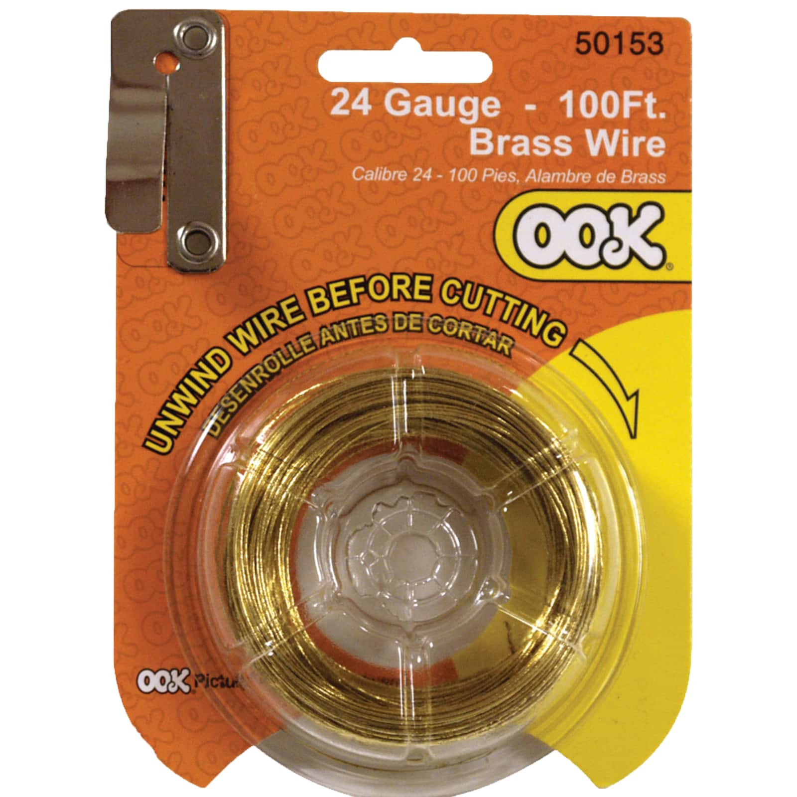 Ook&#xAE; 24 Gauge Brass Picture Hanging Wire, 100ft.