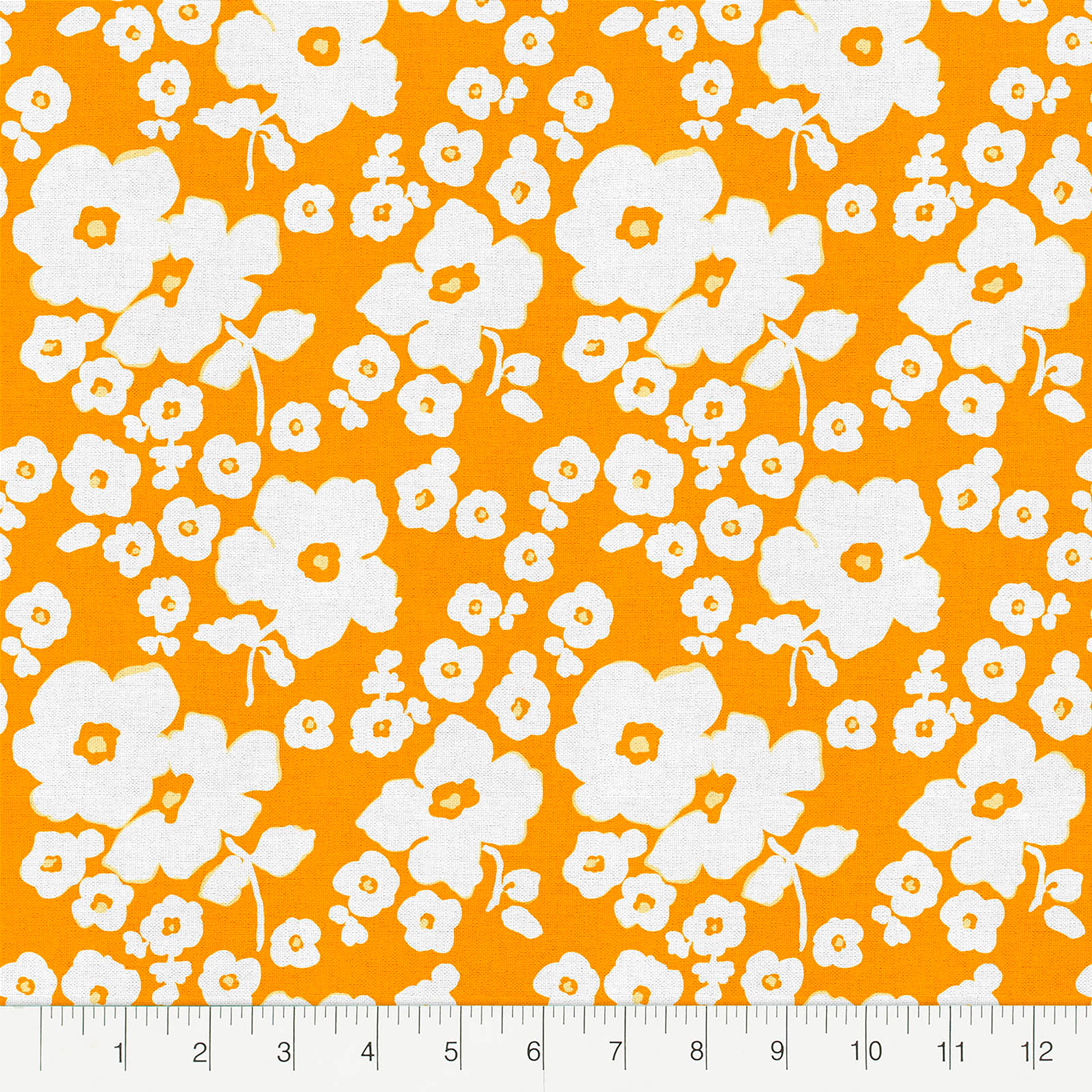 Madcap Cottage Prints Charming Orange Blossoms Cotton Fabric