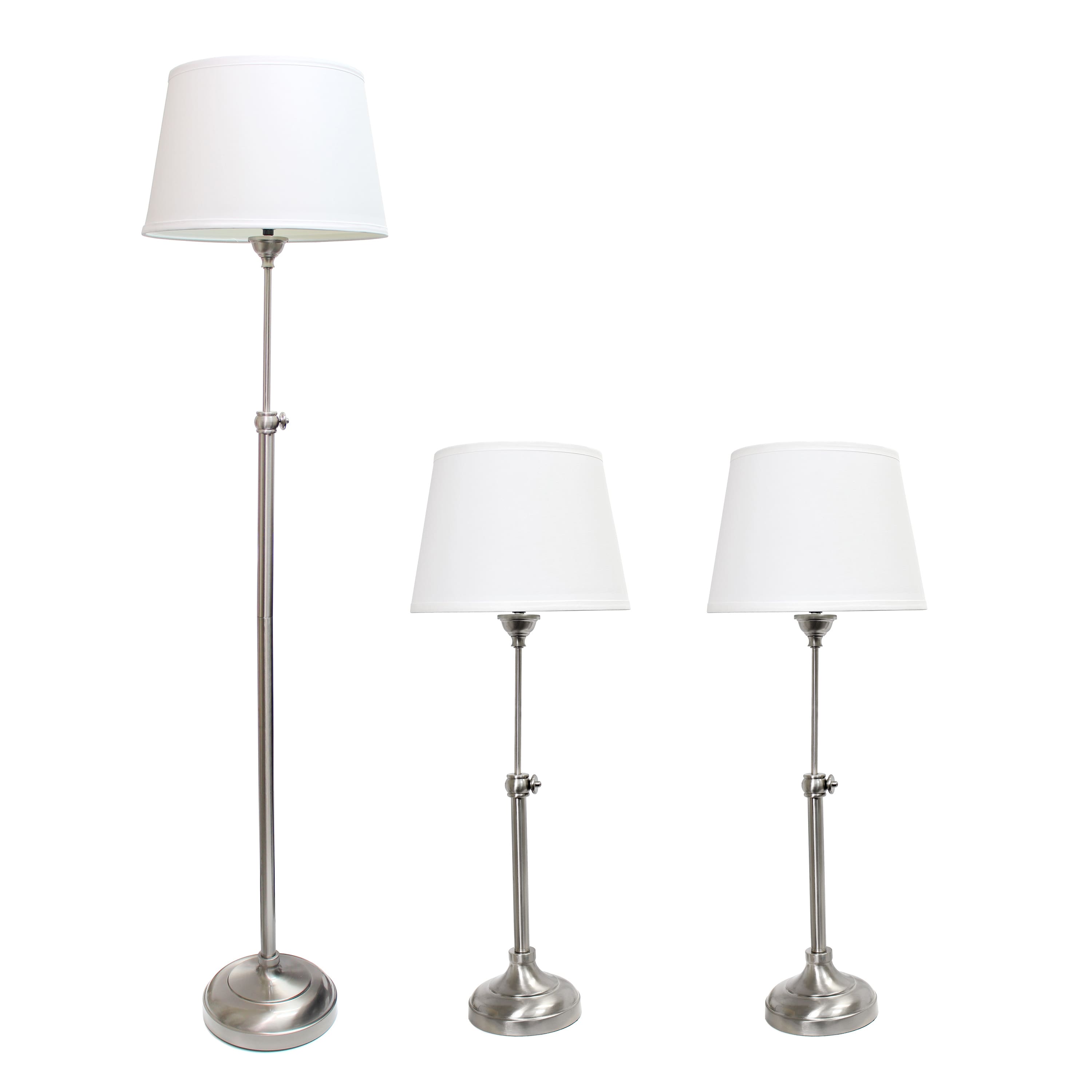 Lalia Home Brushed Nickel Extendable Lamp Set
