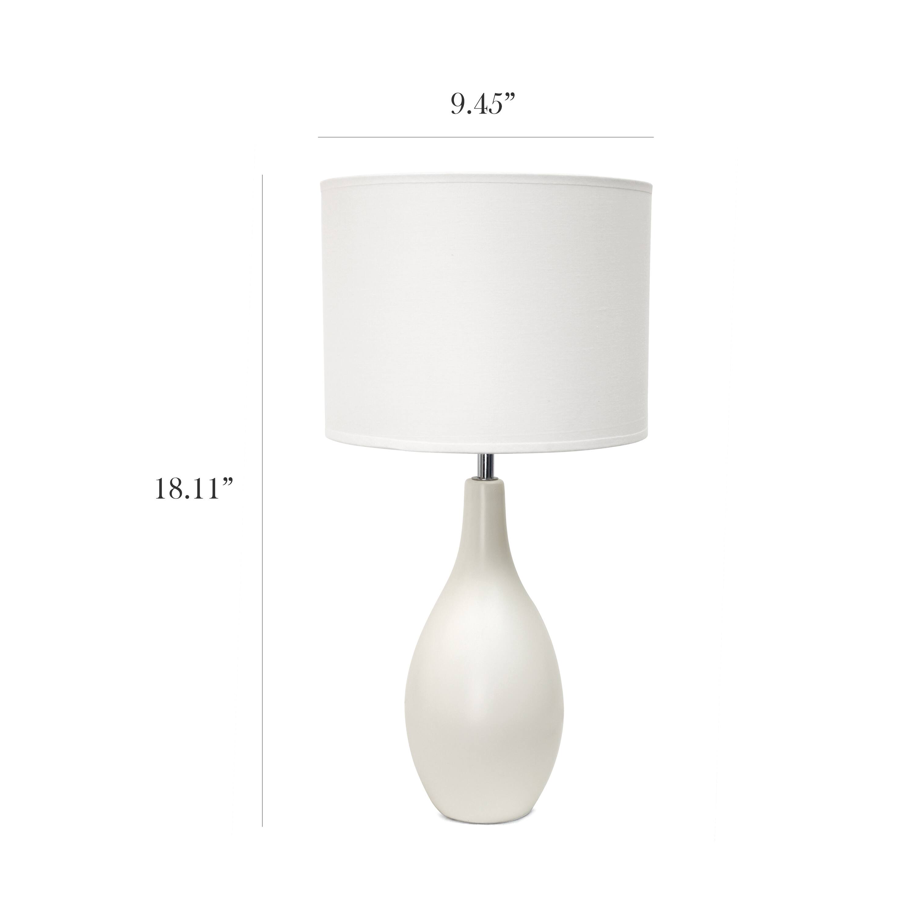 Simple Designs Oval Bowling Pin Base Ceramic Table Lamp