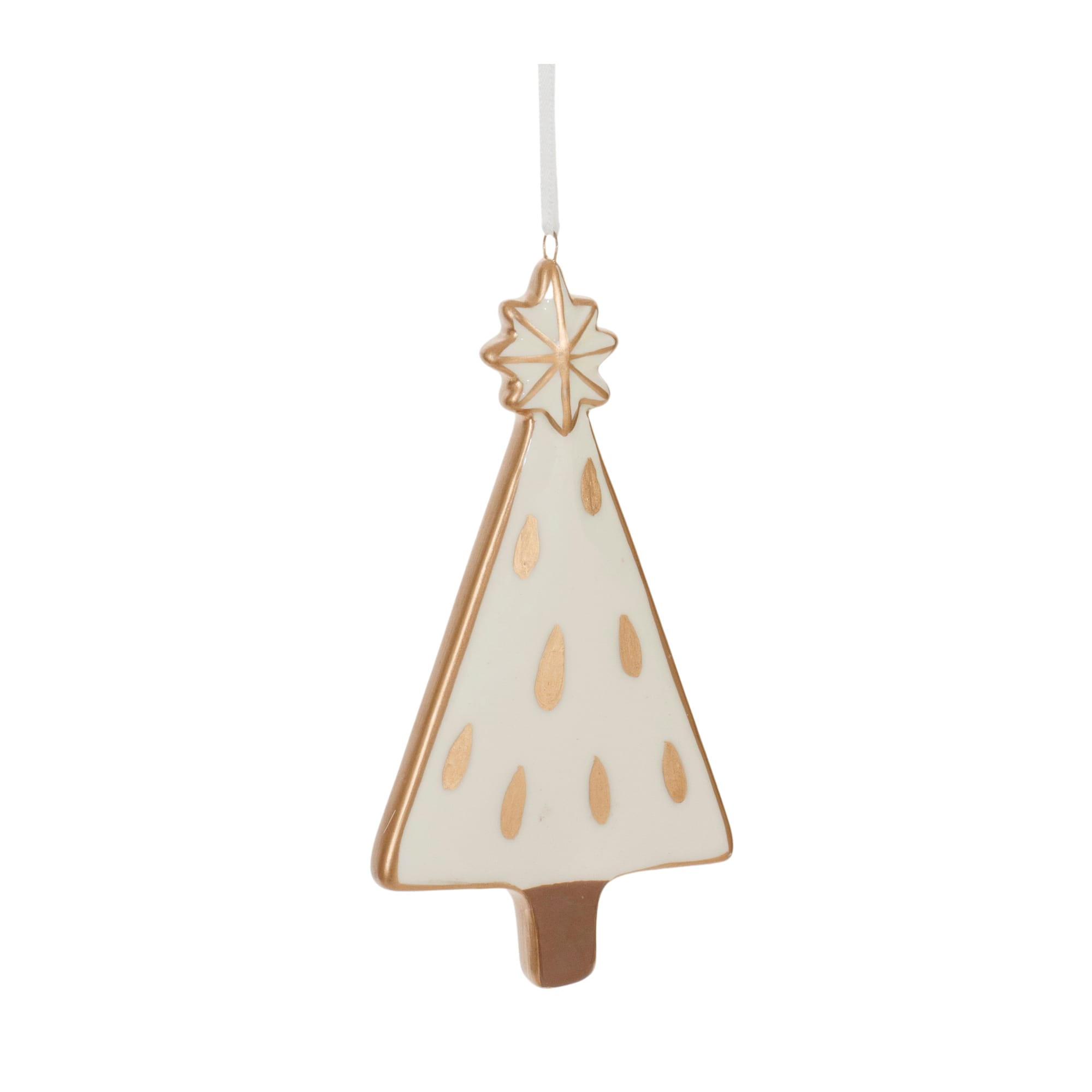 4&#x22; Ceramic Pine Tree Ornaments Set
