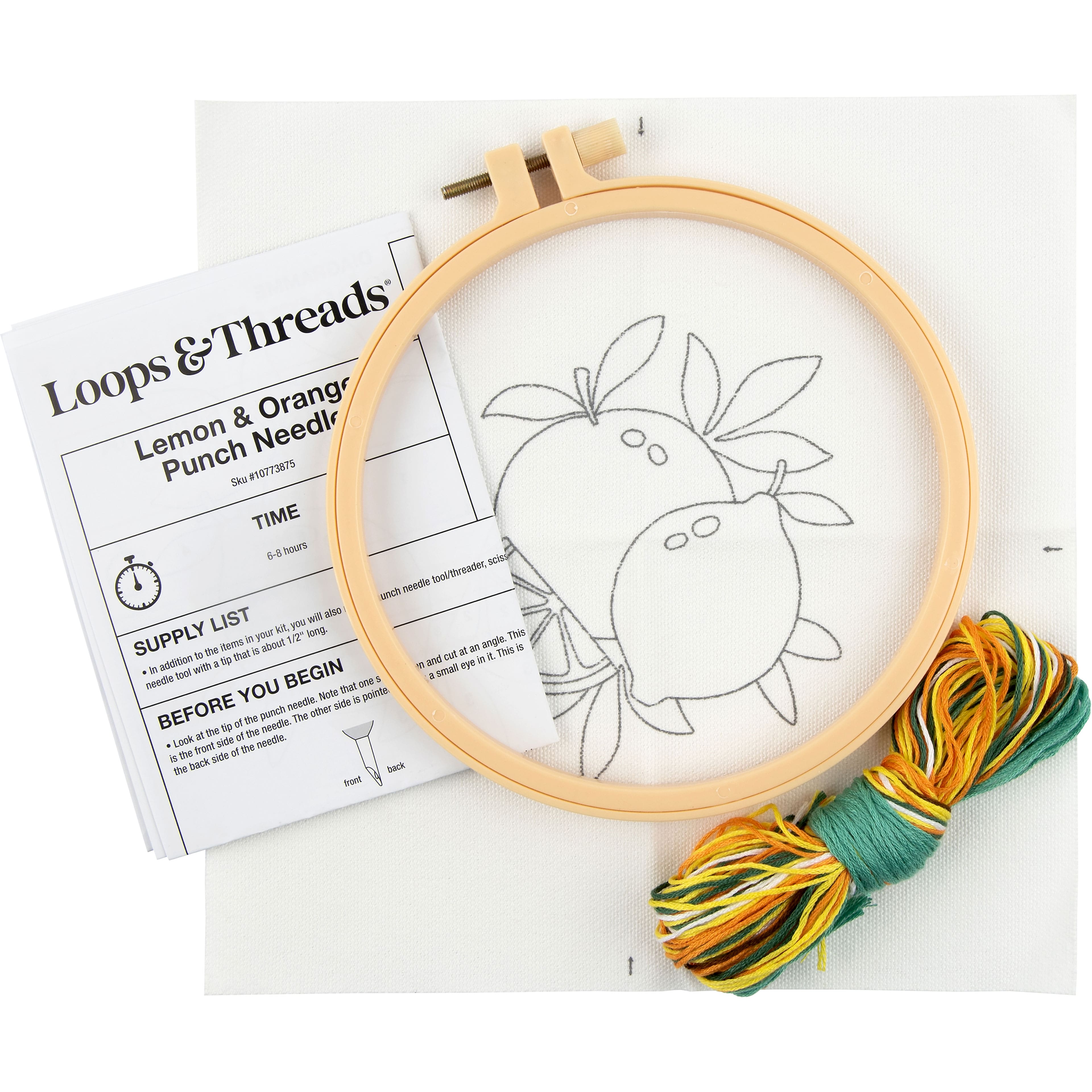 6" Lemon & Orange Punch Needle Kit by Loops & Threads®