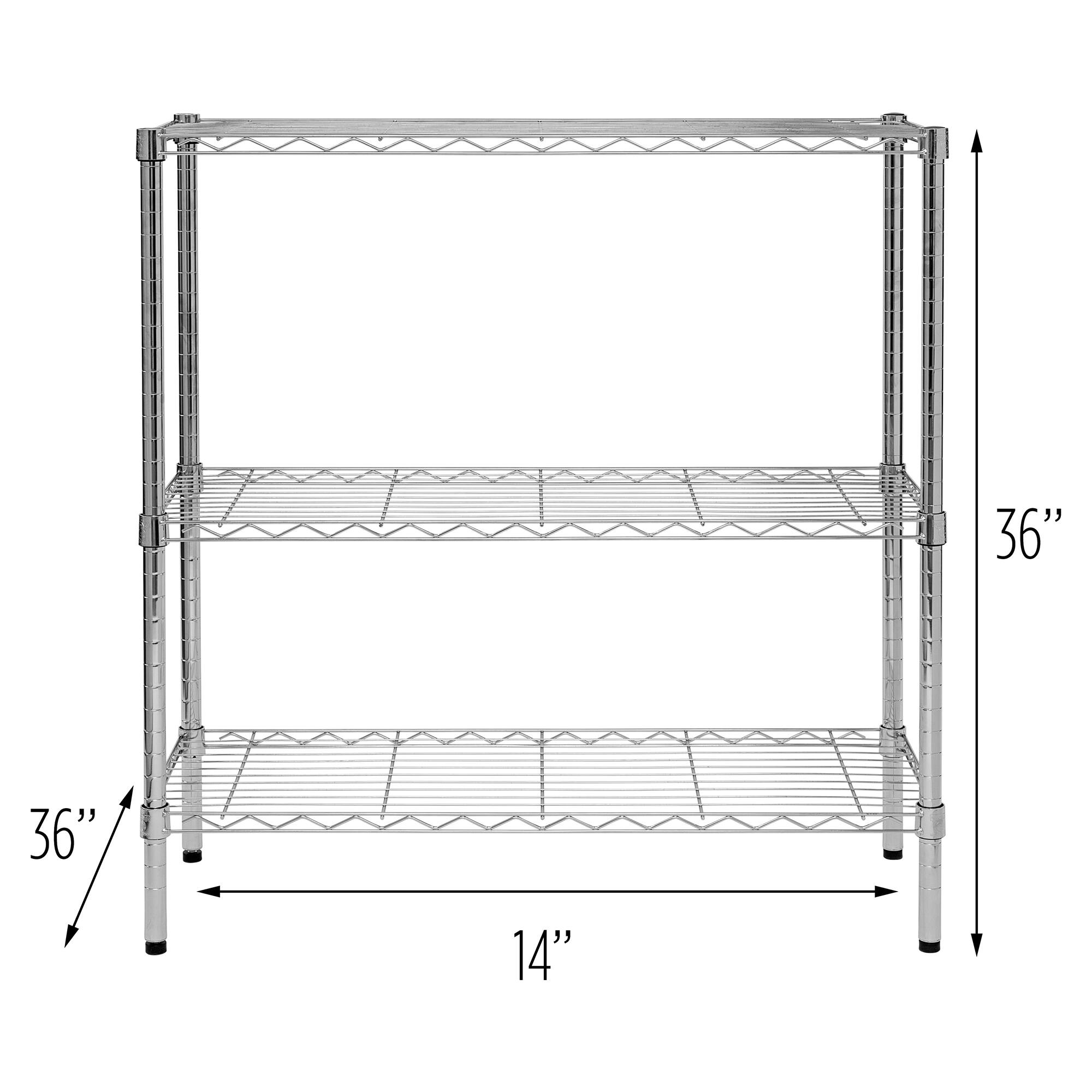 Honey Can Do Chrome 3-Tier Heavy-Duty Adjustable Shelf Storage Unit