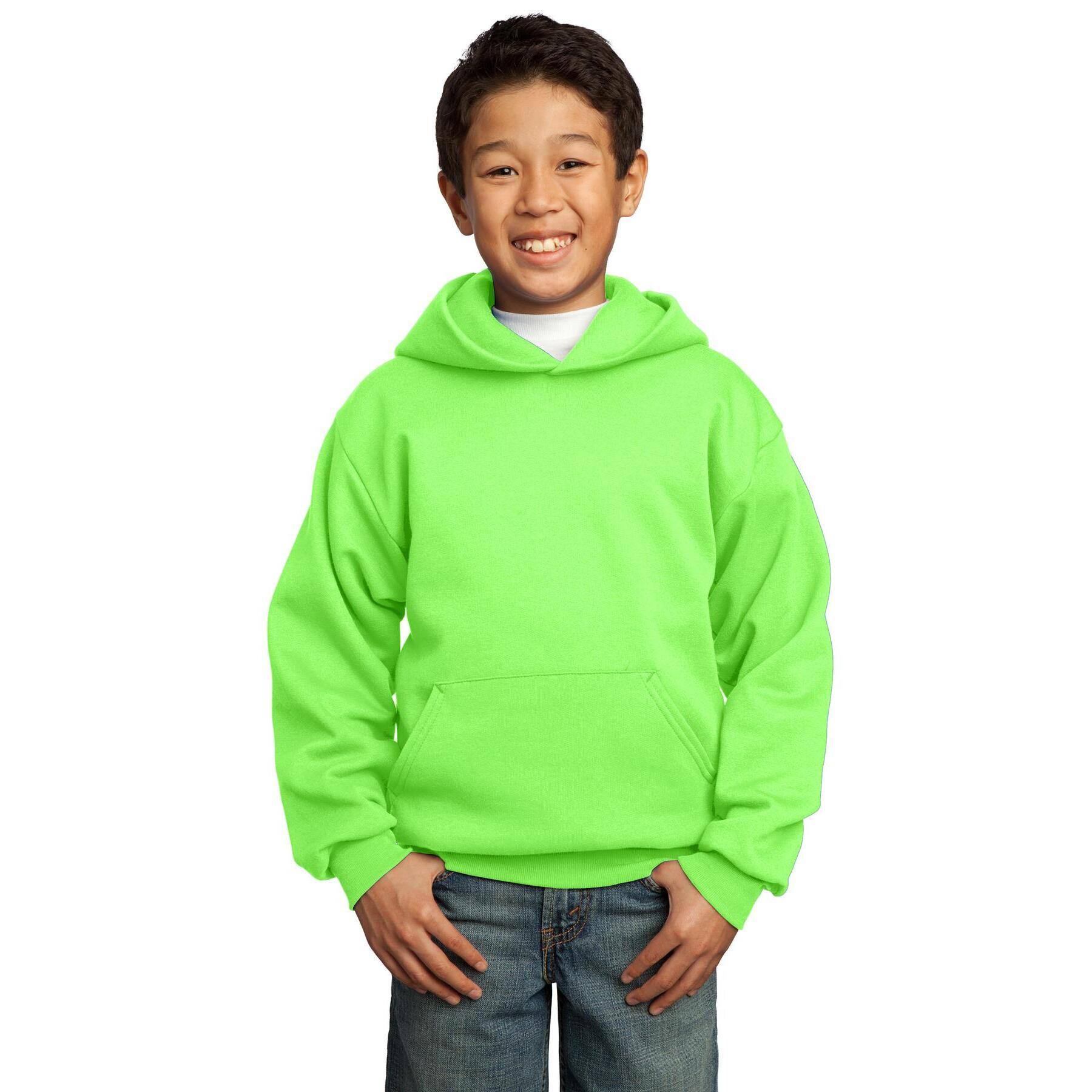 Port & Company® Youth Neon Fleece Pullover Hooded Sweatshirt