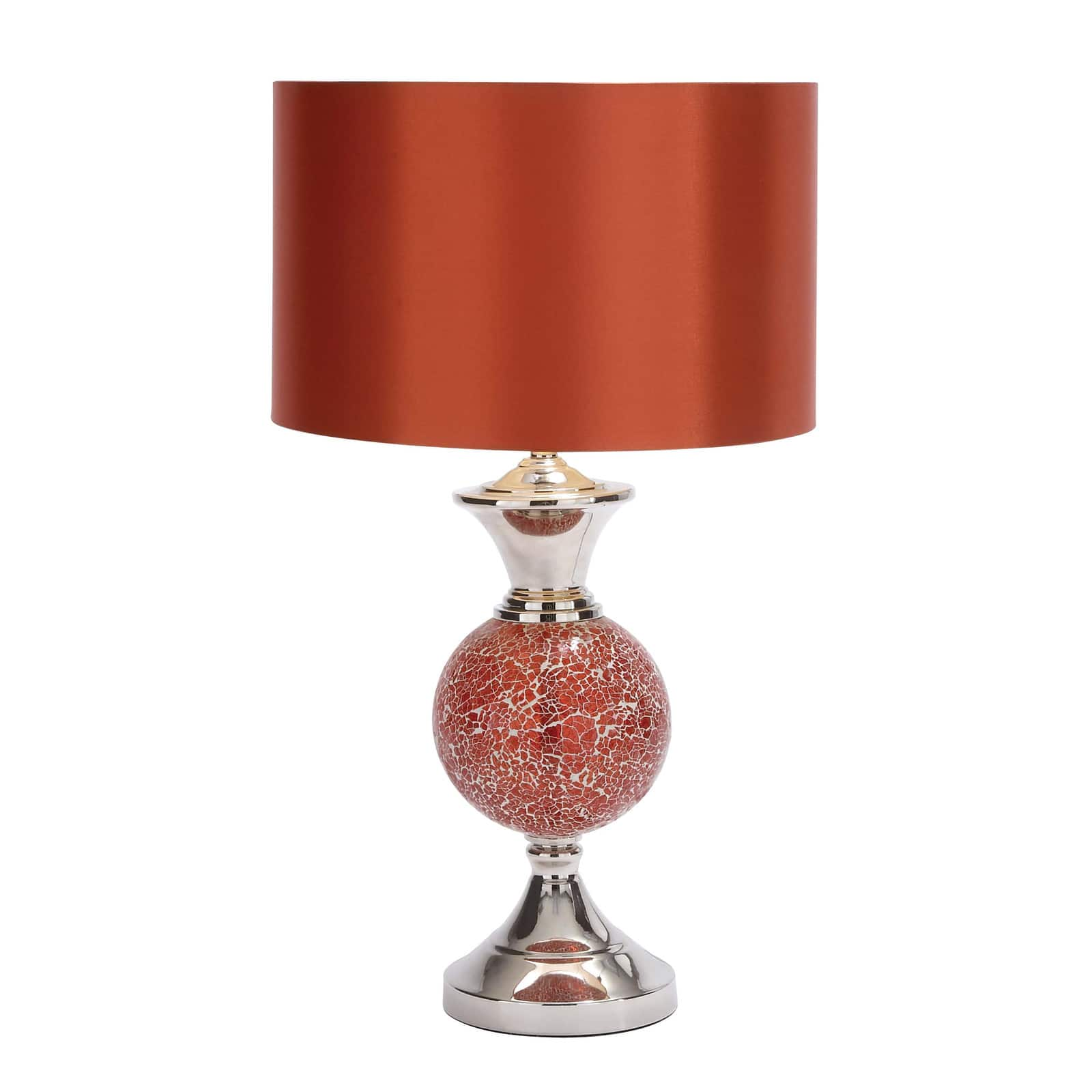 Set of 2 Red Glass Glam Table Lamp, 25&#x22;