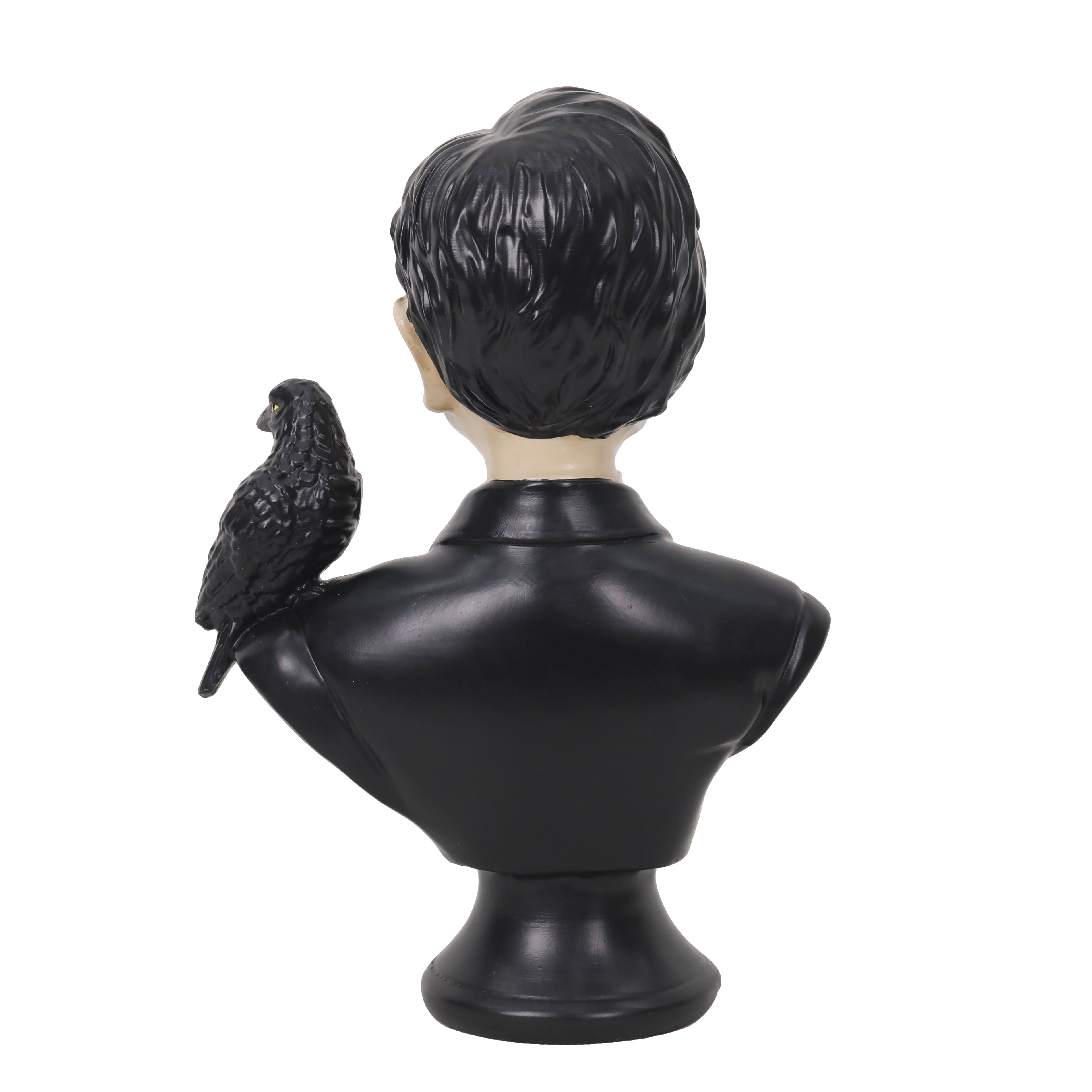 10" Black & White Poe with Raven Bust Tabletop Décor by Ashland®