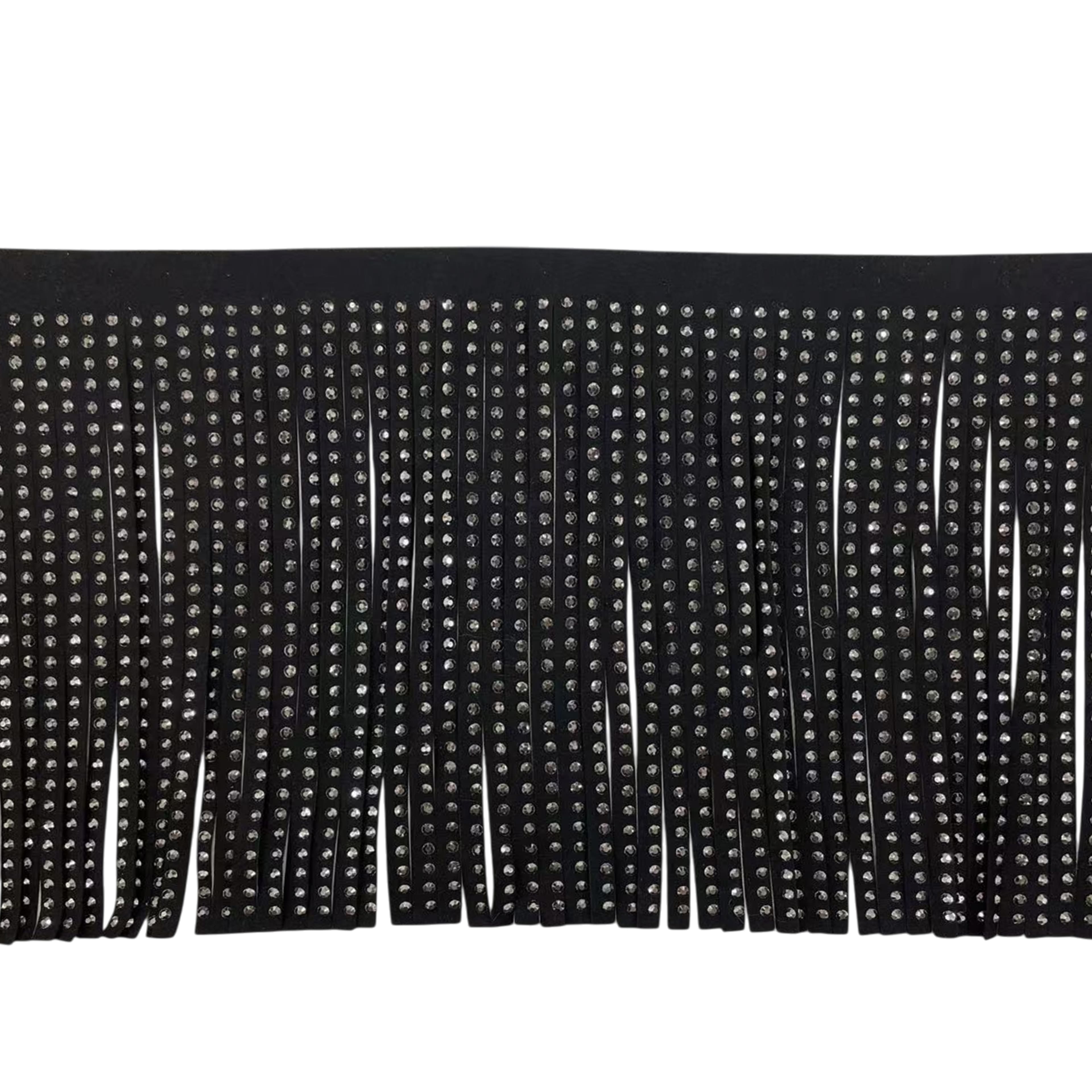 5.5" Faux Leather Rhinestone Fringe Trim by Celebrate It®