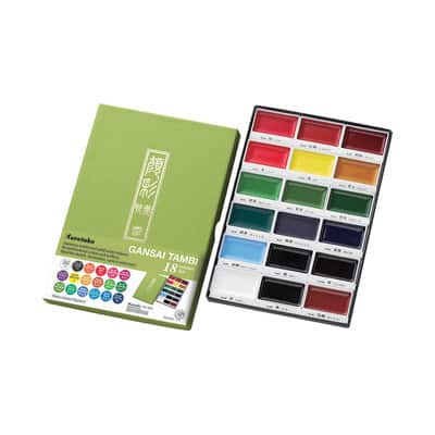 Kuretake Zig Gansai Tambi 18-Color Watercolor Set