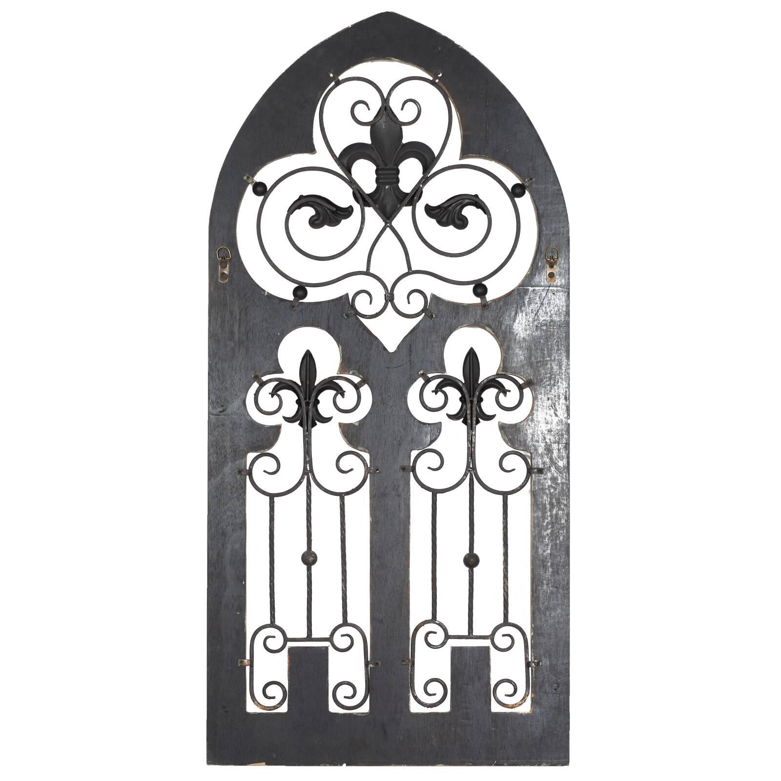 50&#x22; Brown Rustic Metal &#x26; Wood Arched Gate Wall D&#xE9;cor