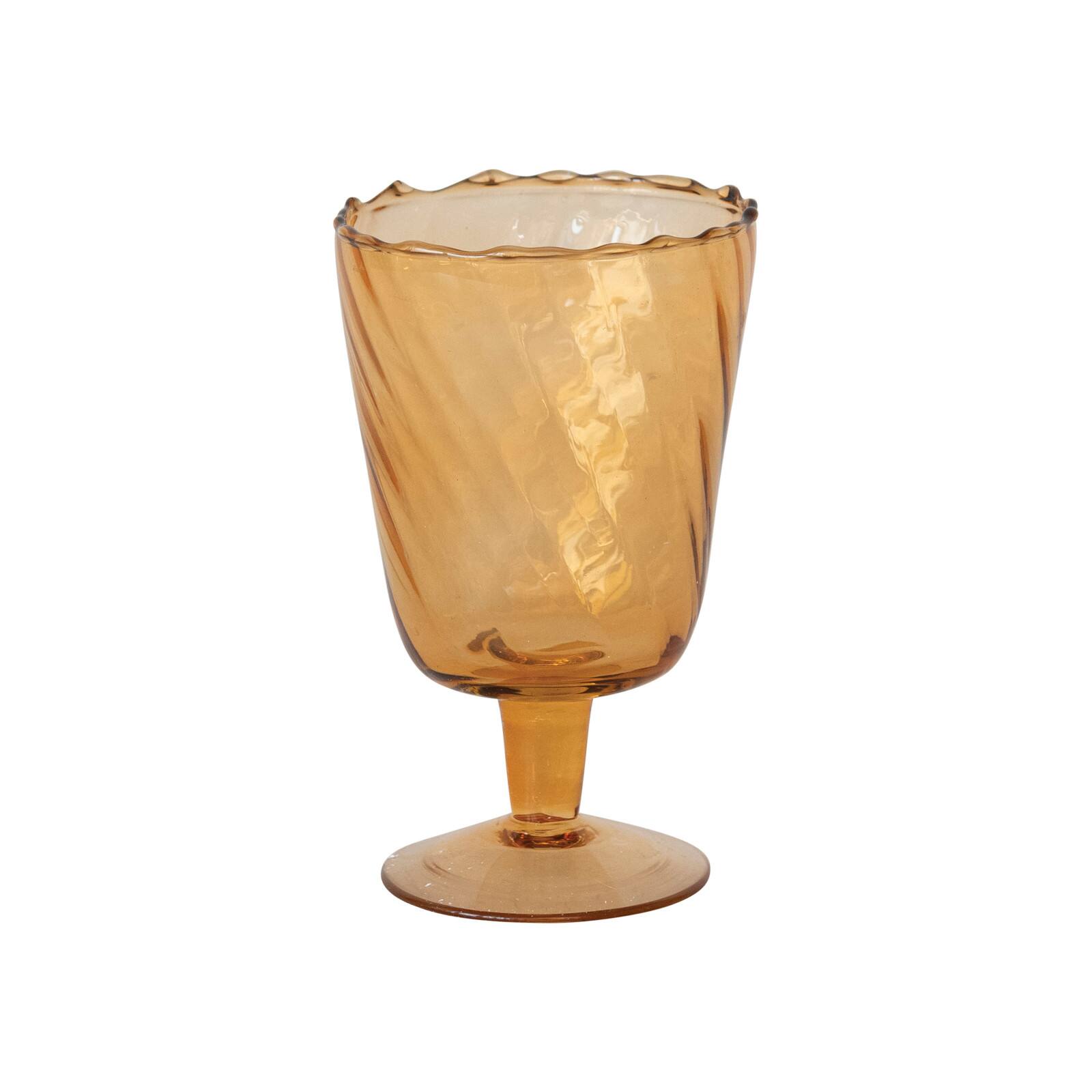 Hello Honey® 6.5" Amber Stemmed Glass Votive Holder