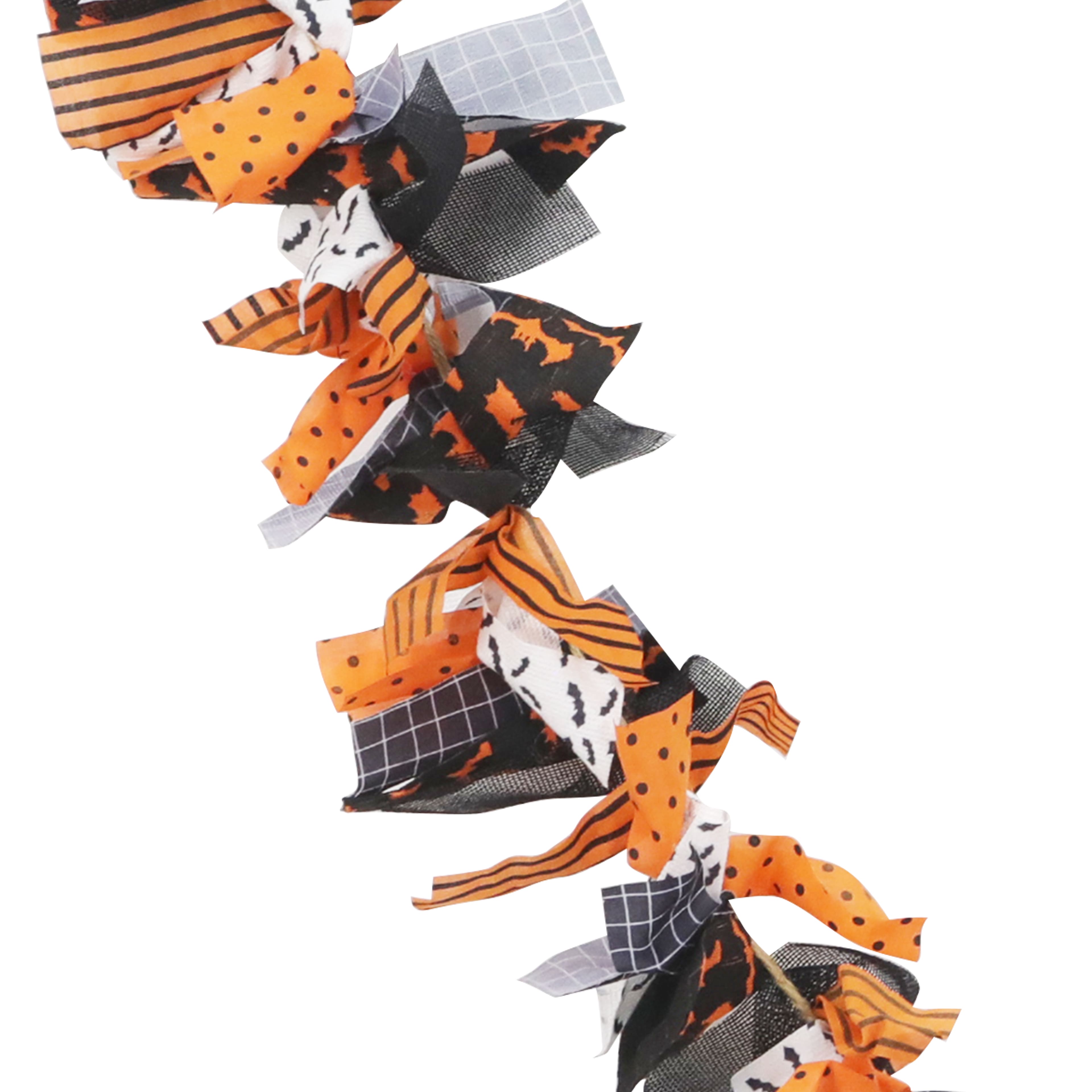 6ft. Black &#x26; Orange Halloween Fabric Scrap Garland by Ashland&#xAE; 