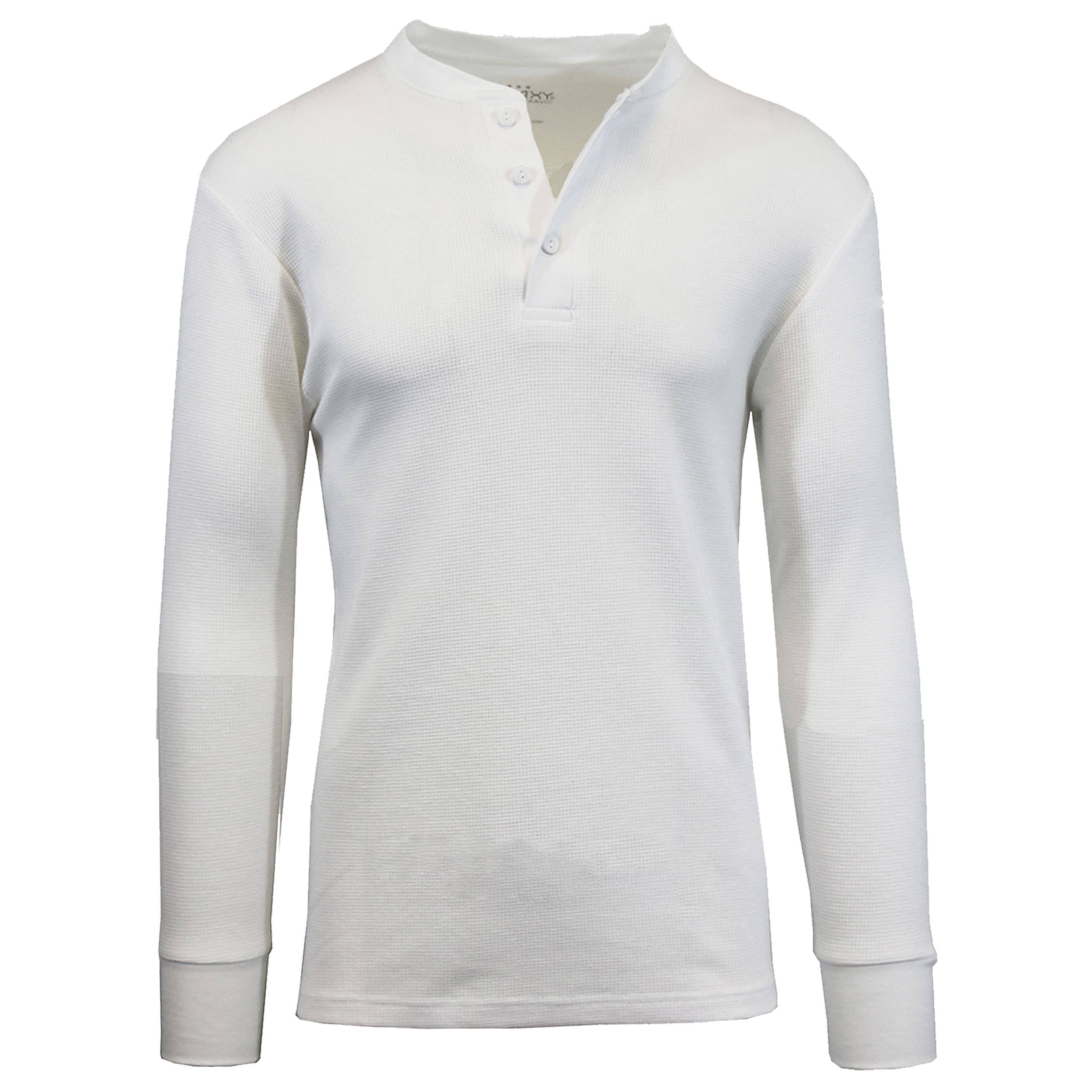 Men's Long Sleeve Waffle-Knit Thermal Henley Shirt