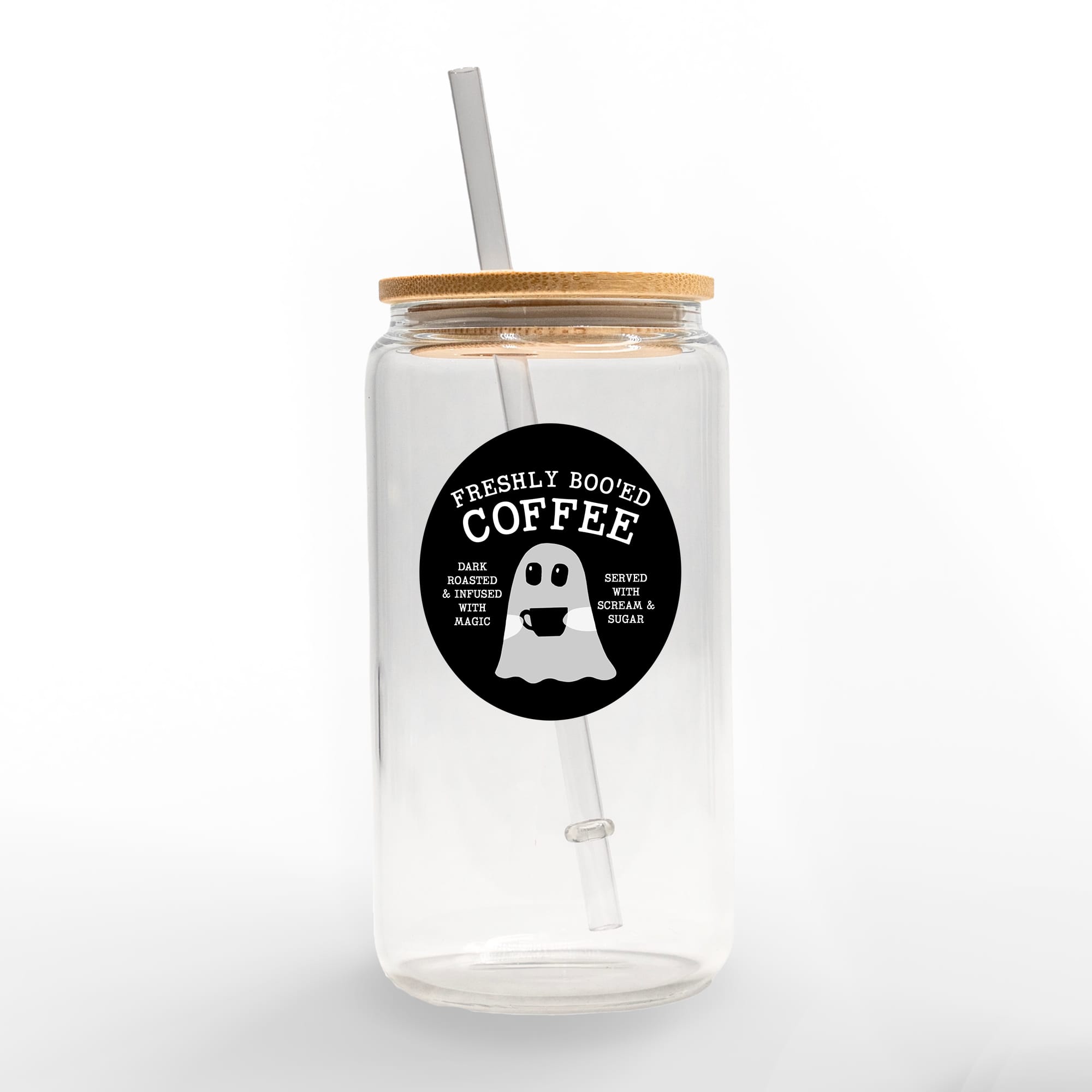 Freshly Boo&#x27;ed Coffee 16oz. Glass Can Cup