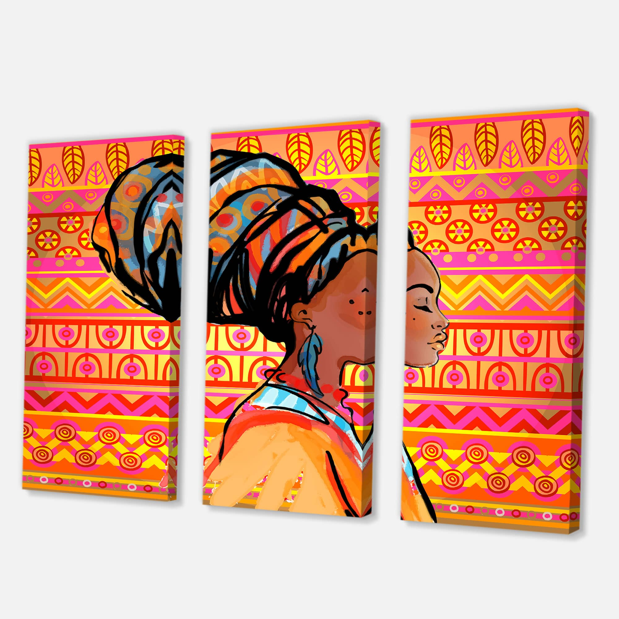 Designart - Portrait of African American Woman With Turban I