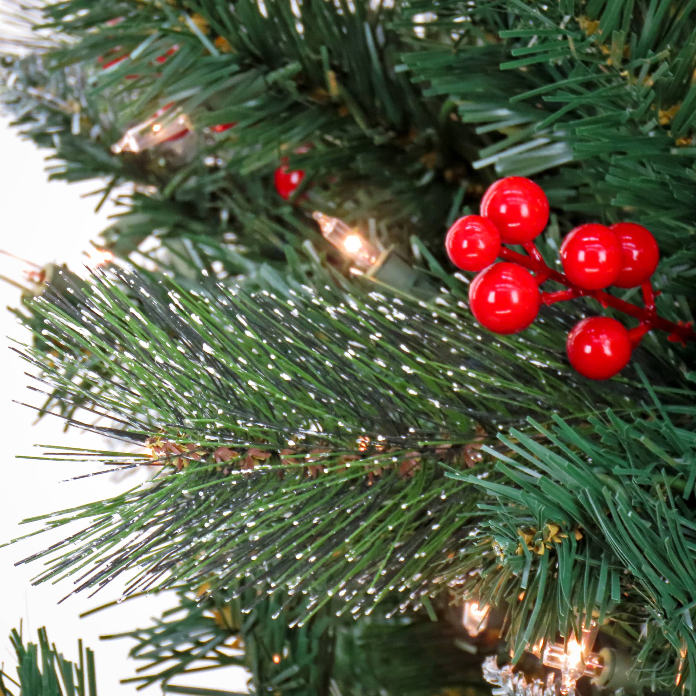 9ft. Pre-lit Artificial Meadowlark Pencil Hinged Tree, Clear Lights