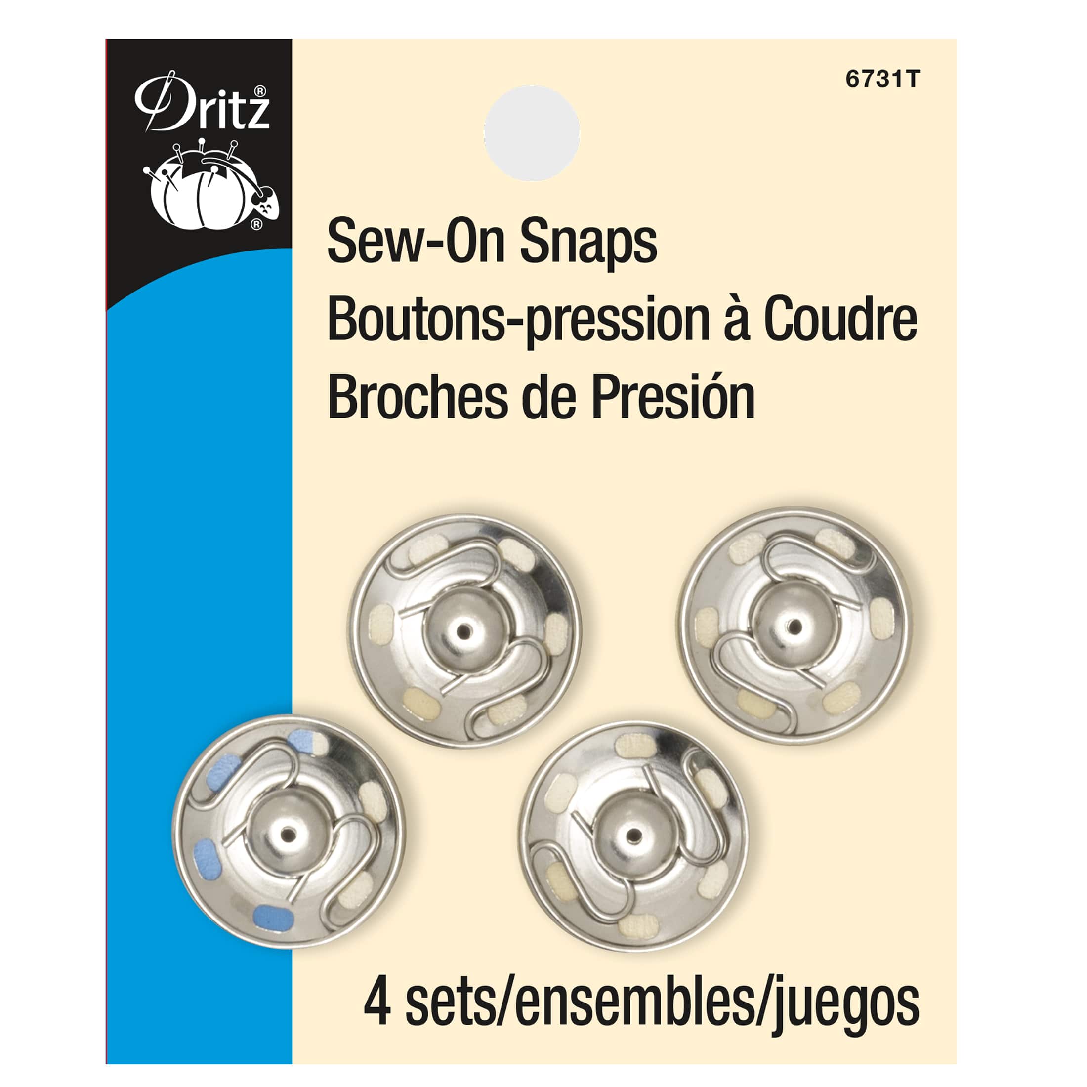 Dritz&#xAE; Sew-On Snaps, Silver