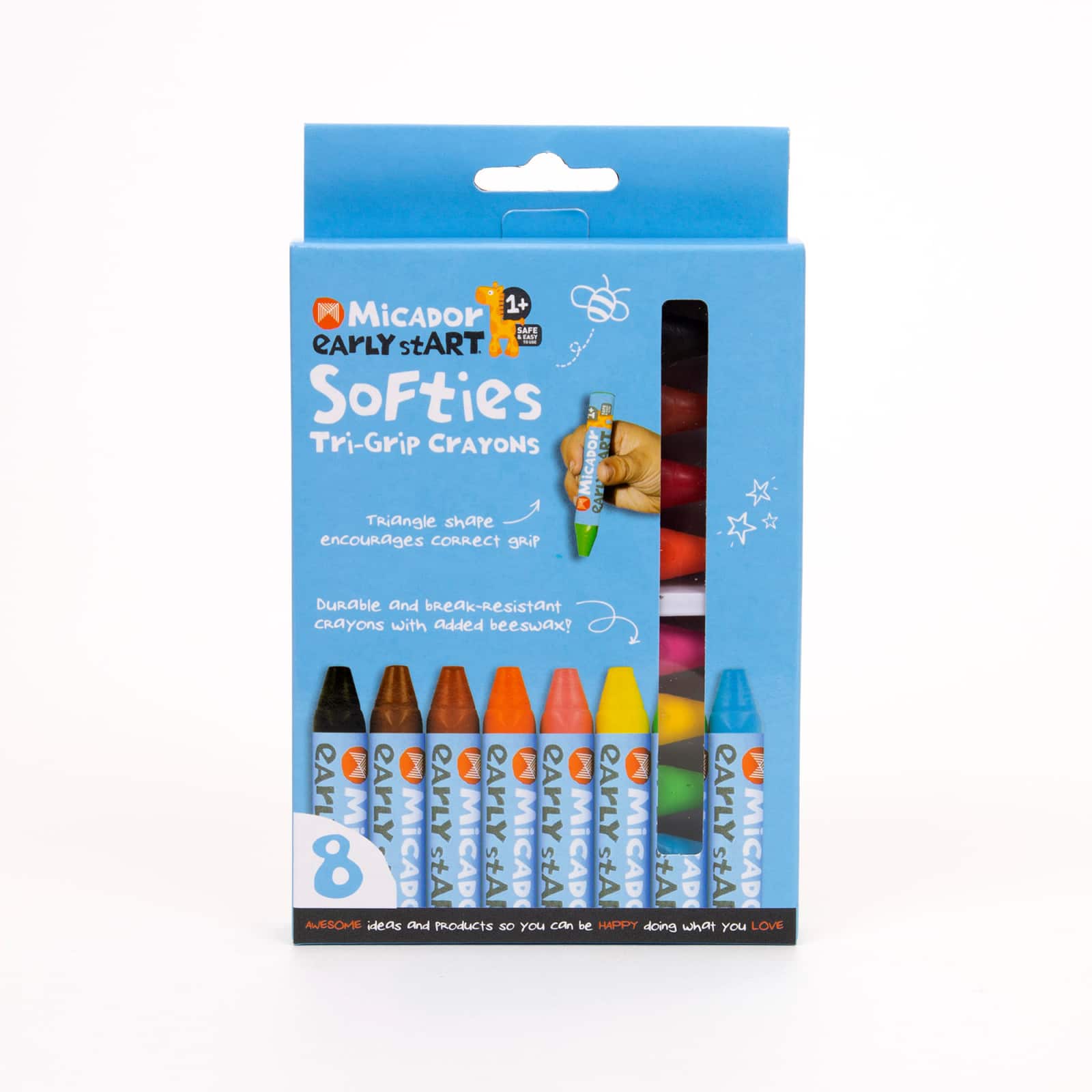 Micador&#xAE; early stART&#xAE; SoftiTri-Grip Crayons, 8ct.