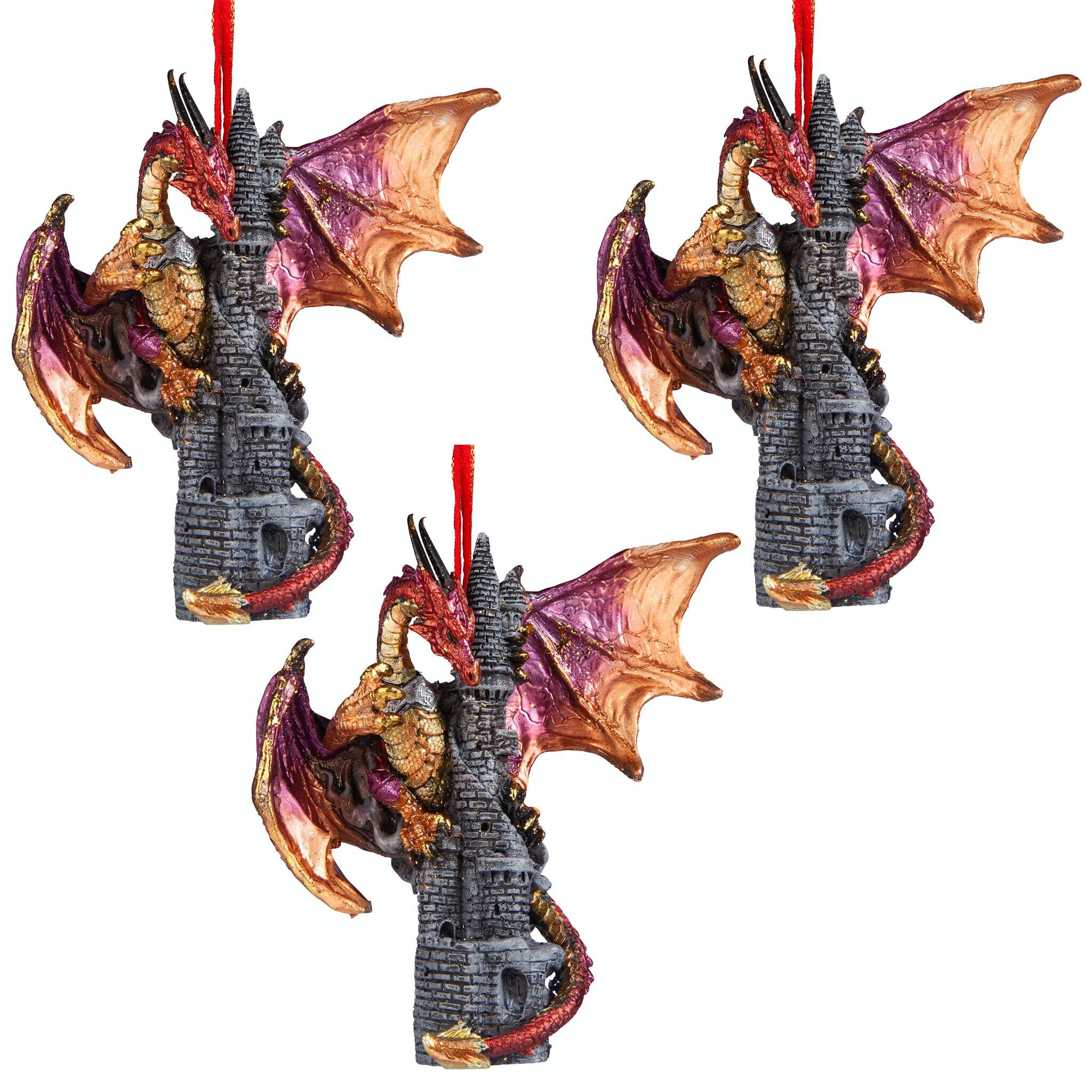 Design Toscano 3ct. Zanzibar the Gothic Dragon Ornaments