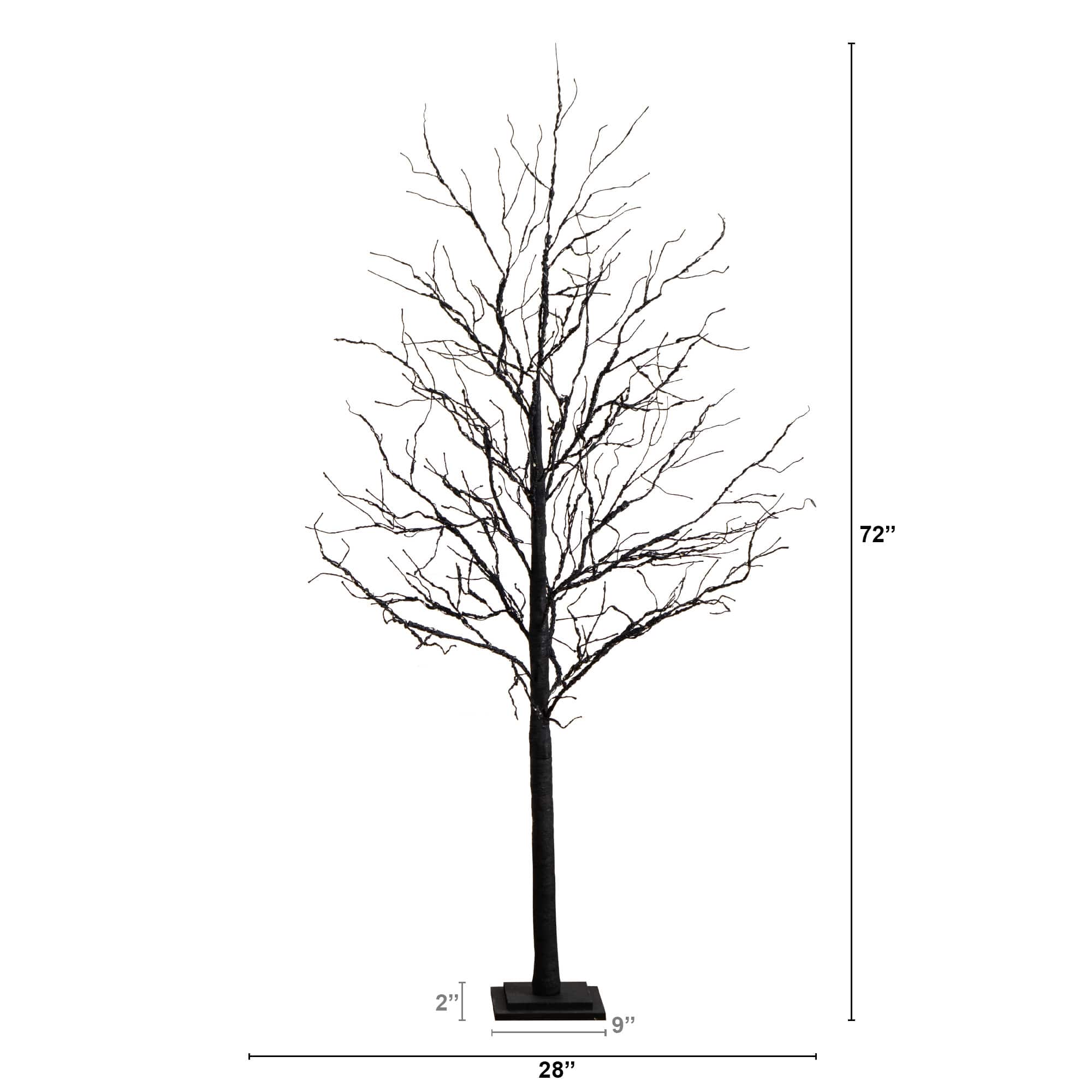 6ft. Orange &#x26; Purple LED Pre-Lit Halloween Deluxe Black Twig Artificial Fall Tree