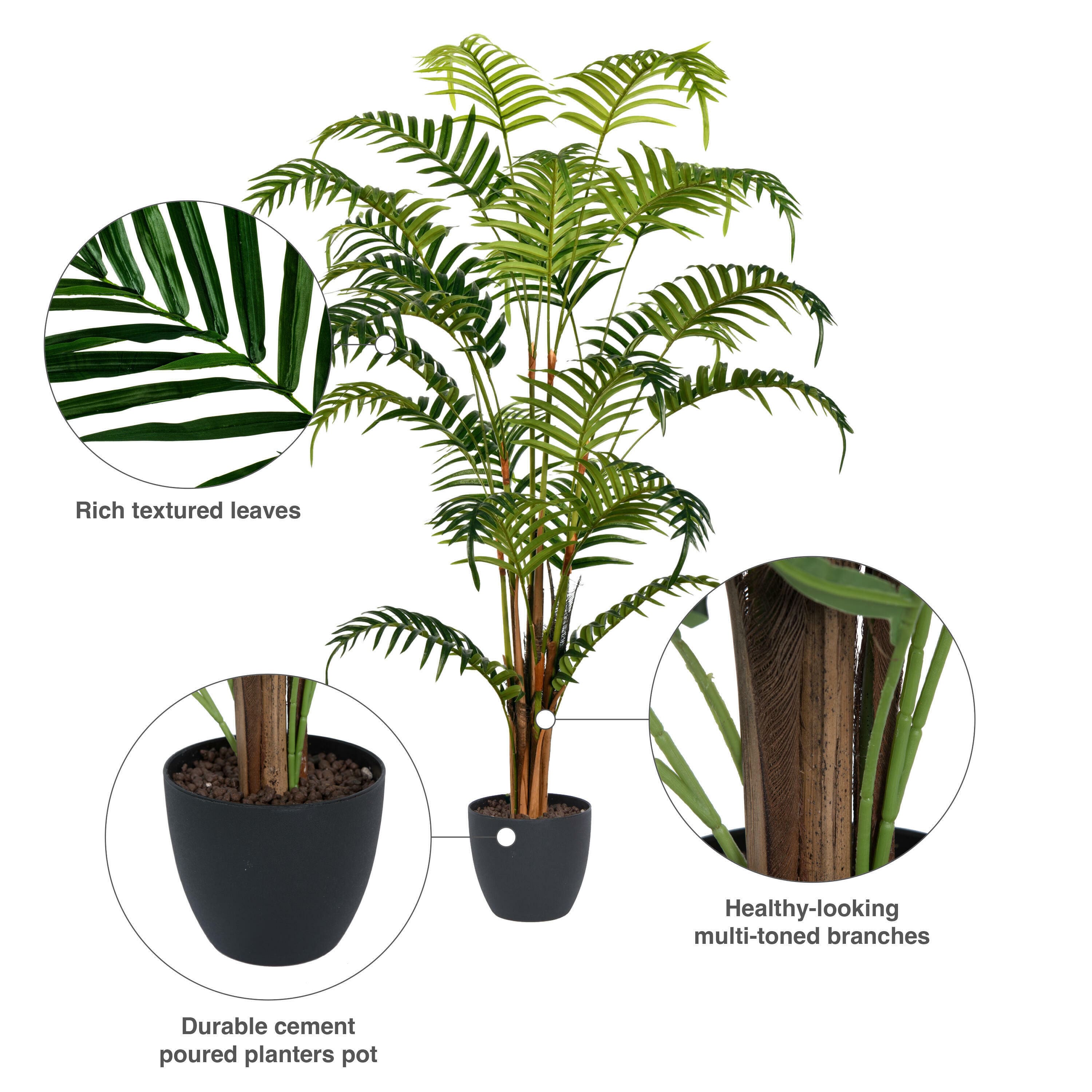 4ft. Potted Fern Palm with Real Touch Leaves