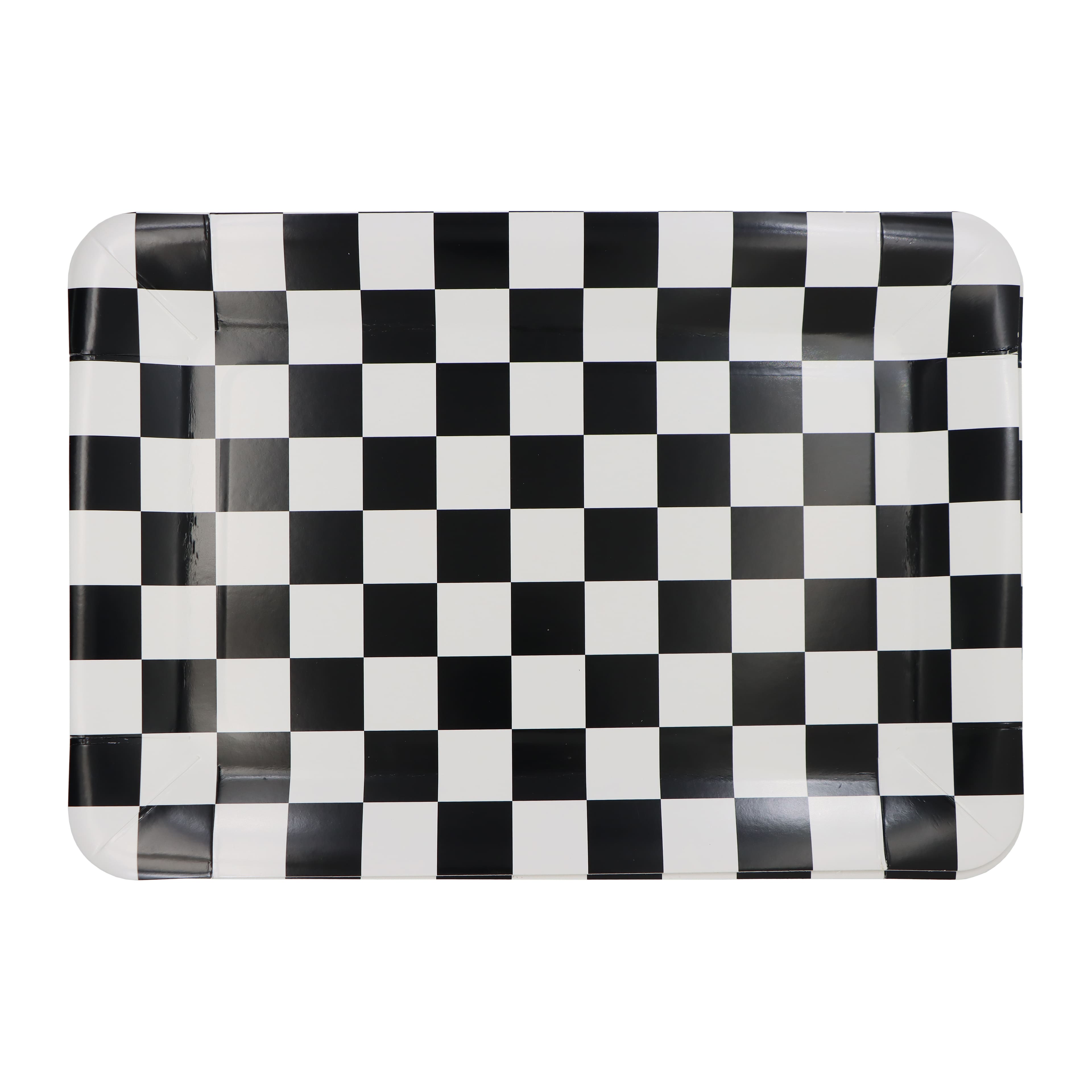 9" x 13" Black & White Checkered Paper Trays, 2ct. by Celebrate It™