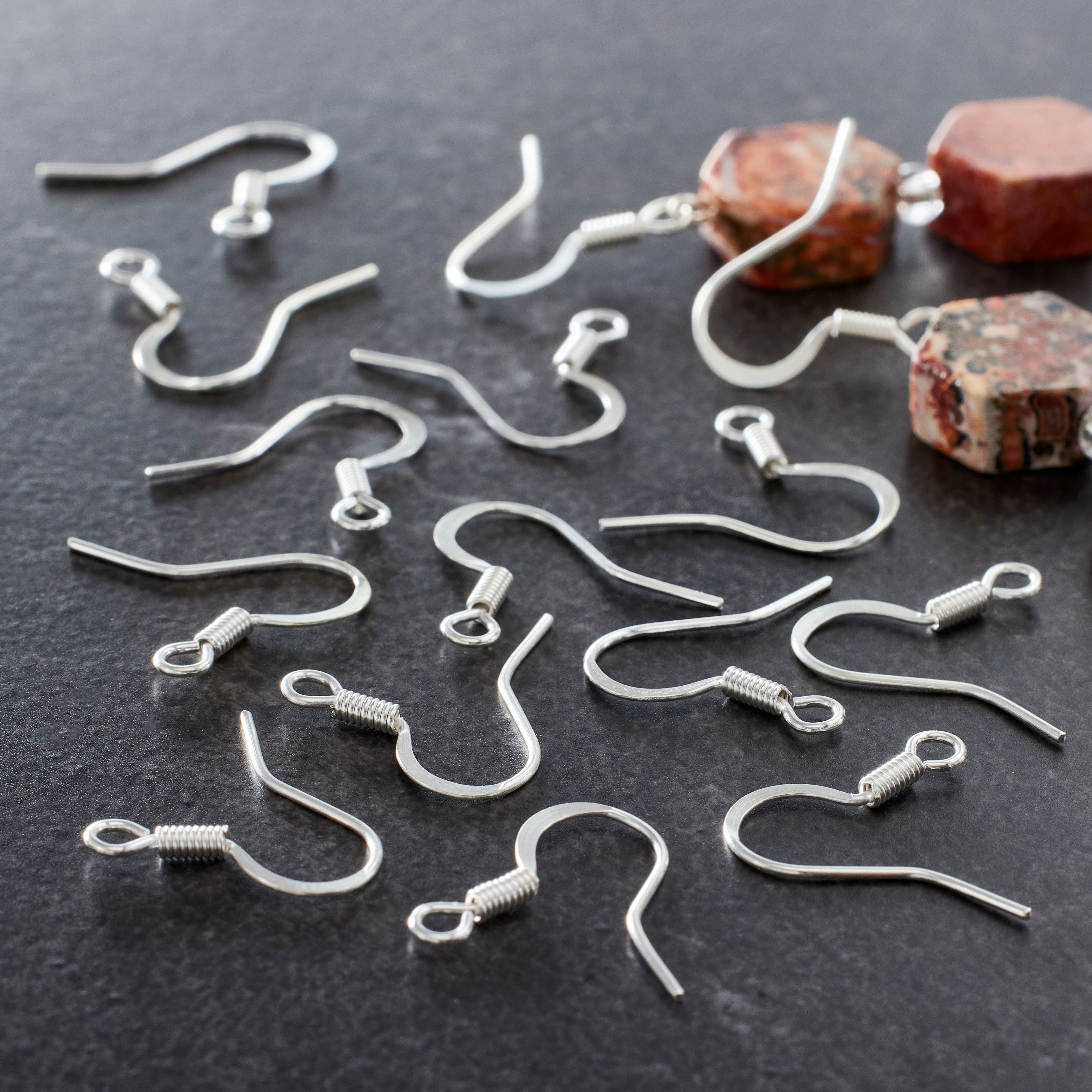 Bead Landing Flat Wire Fishhook Earrings - 30 ct