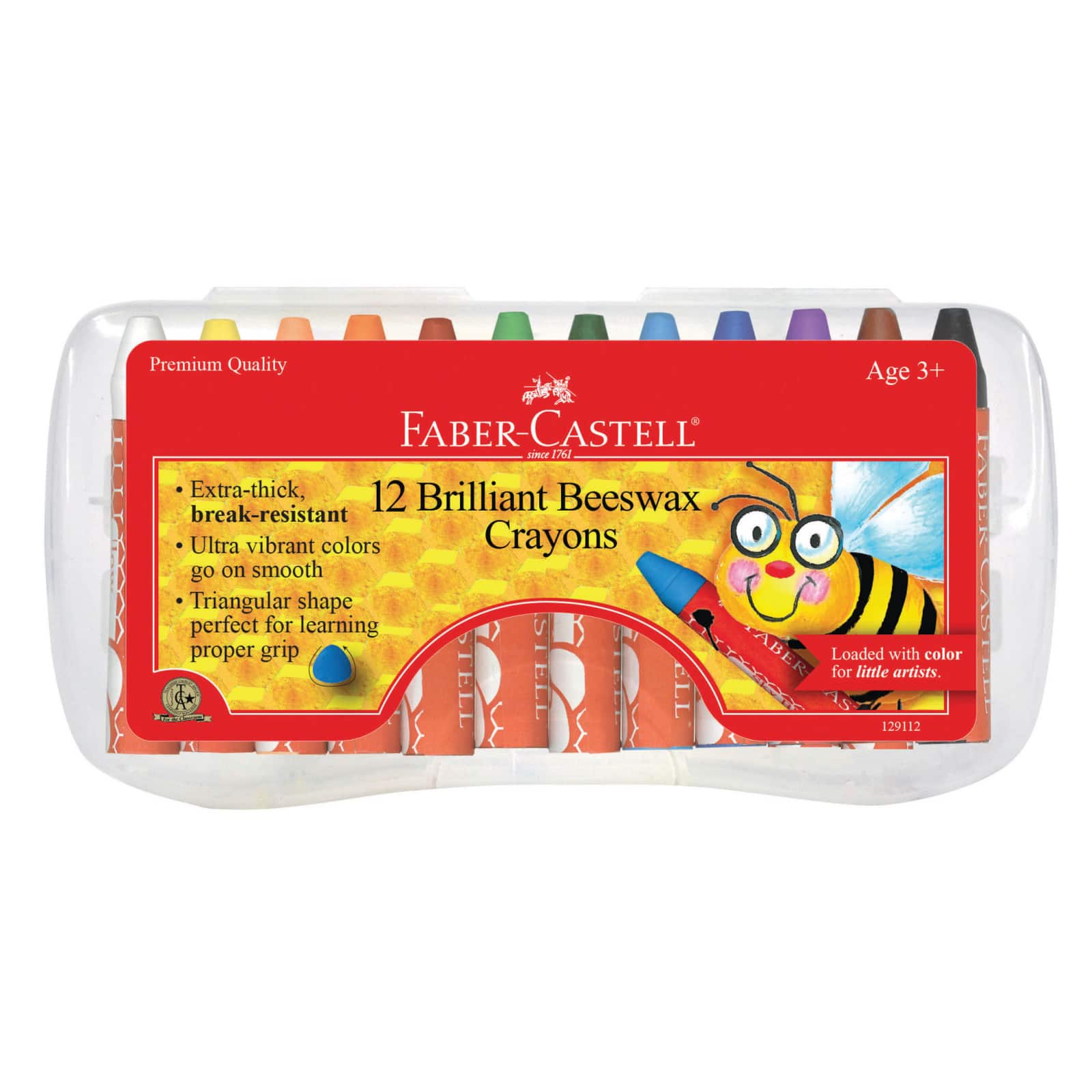 Faber-Castell 12 Color Jumbo Beeswax Crayon Set