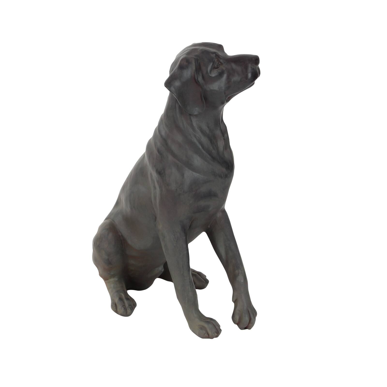 20&#x22; Brown Traditional Polystone Dog Sculpture