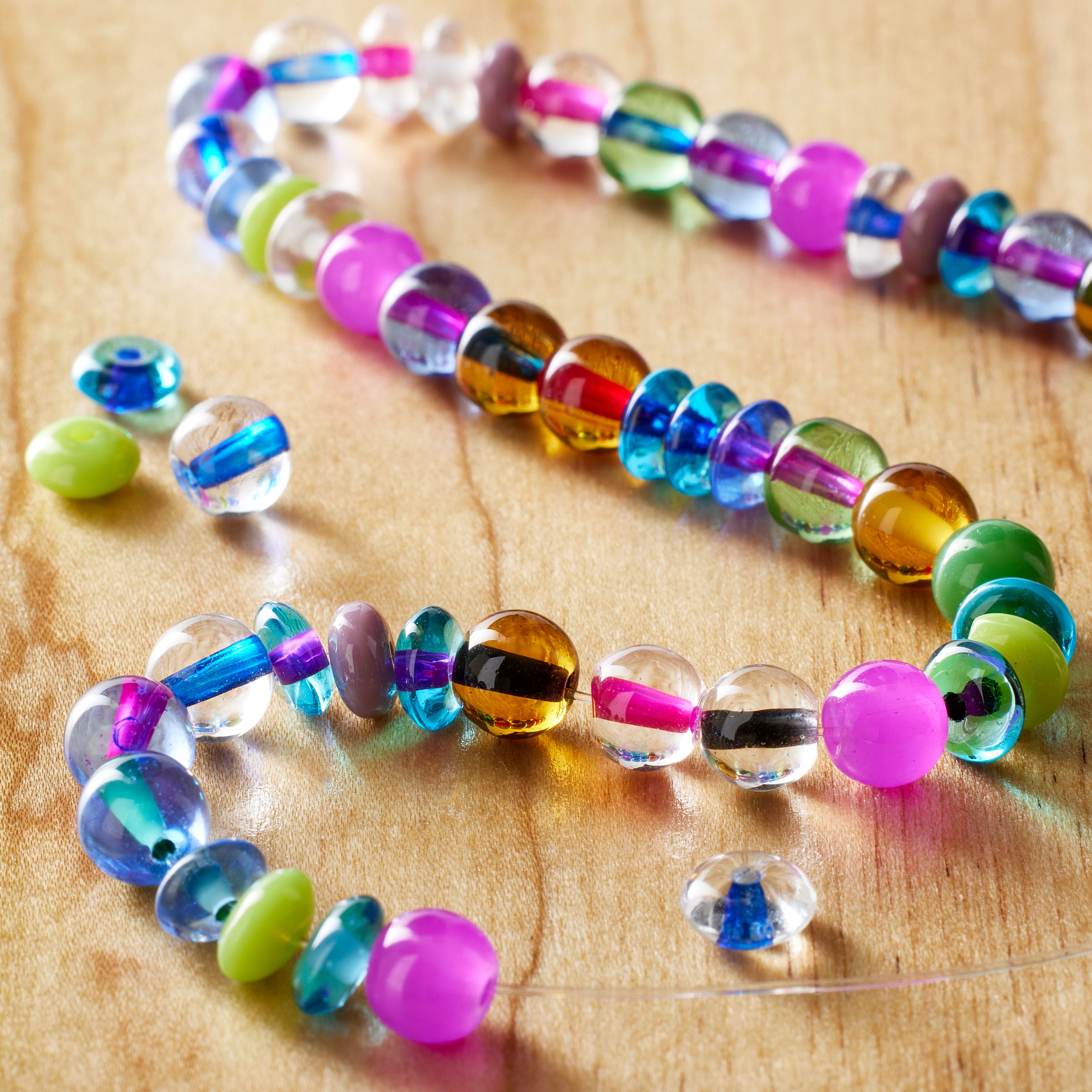 Multicolor Small Lampwork Glass Rondelle Beads, 6mm by Bead Landing&#x2122;