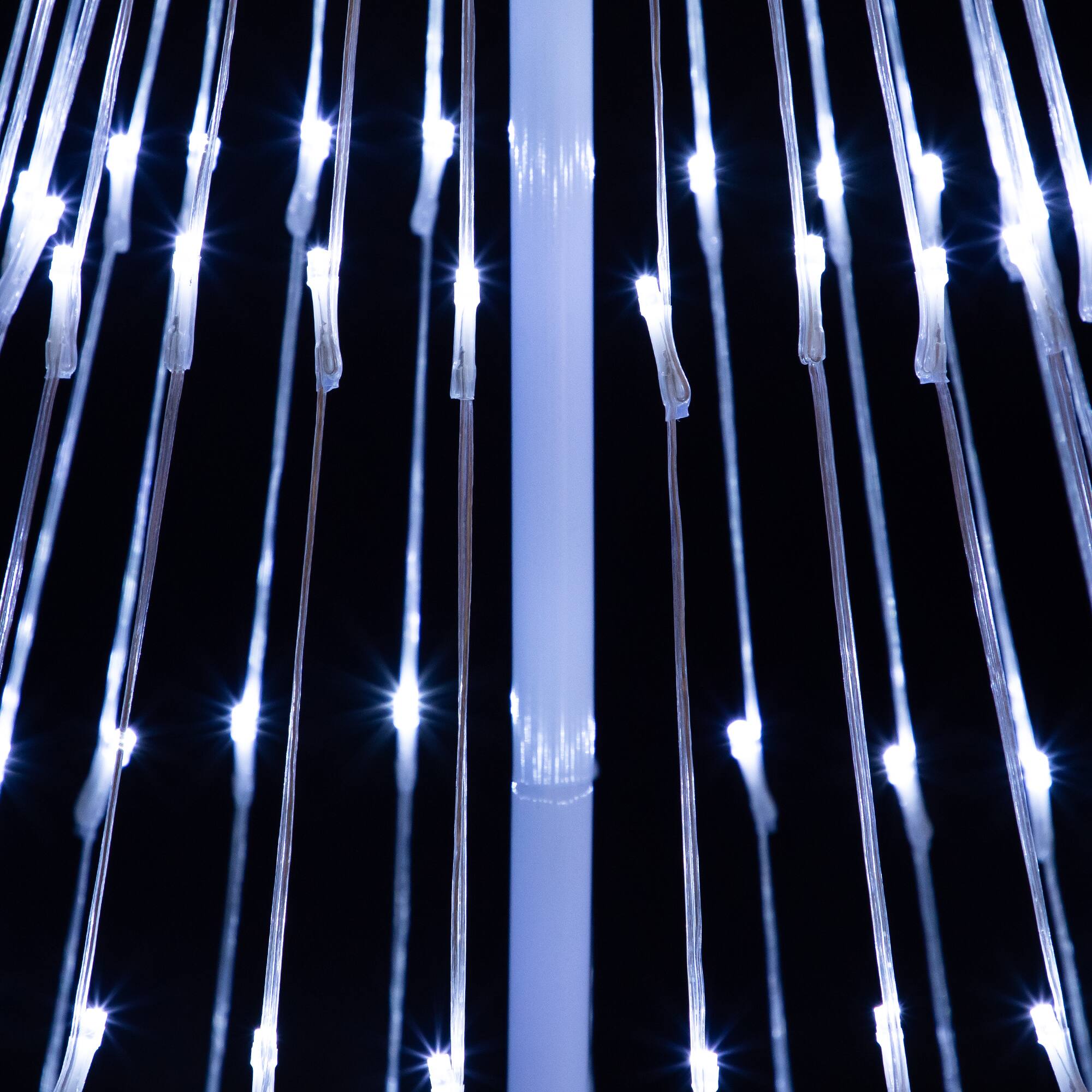 48" White LED Lighted Show Cone Outdoor Christmas Tree