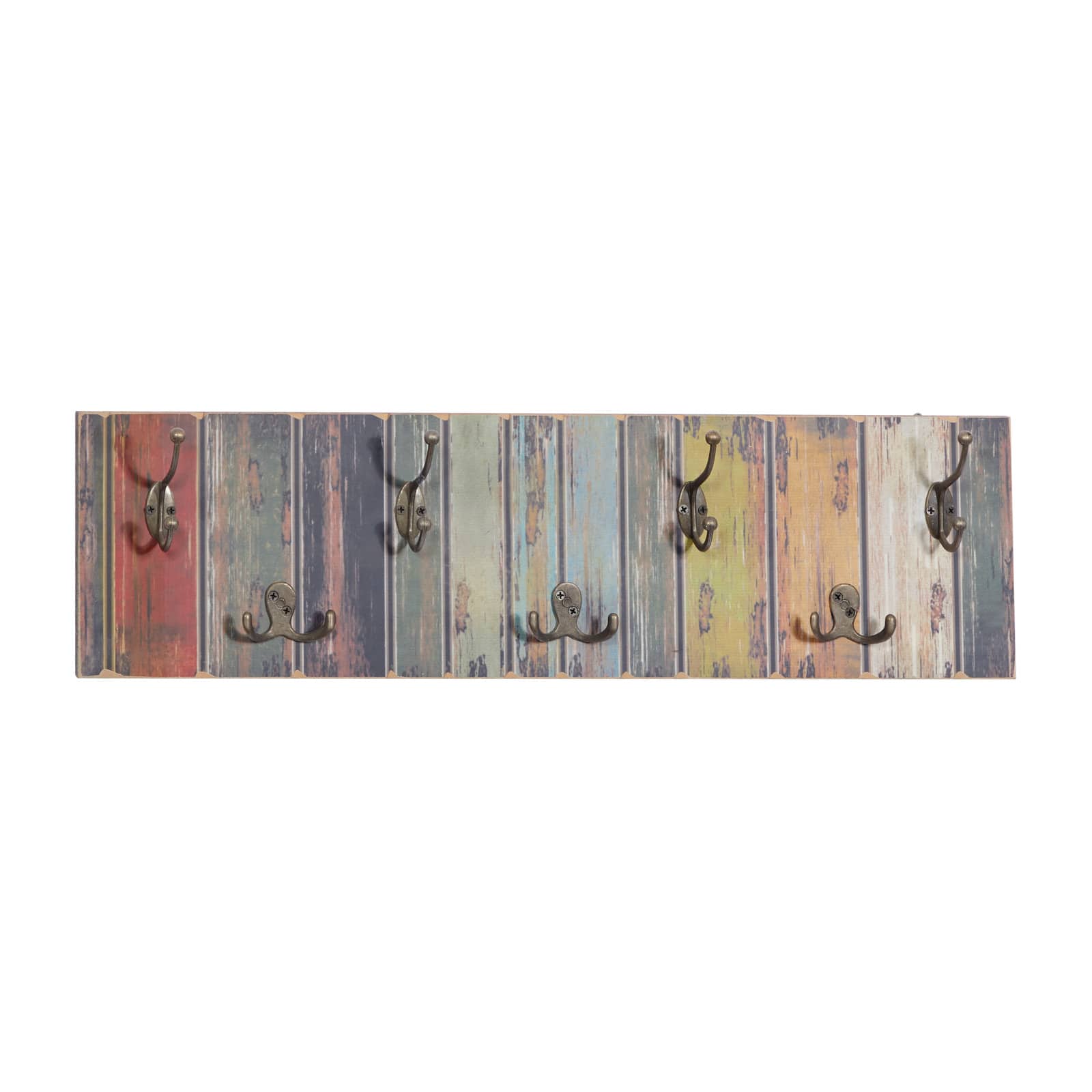 Multi Colored Wood Rustic Wall Hook, 8" x 28" x 3"