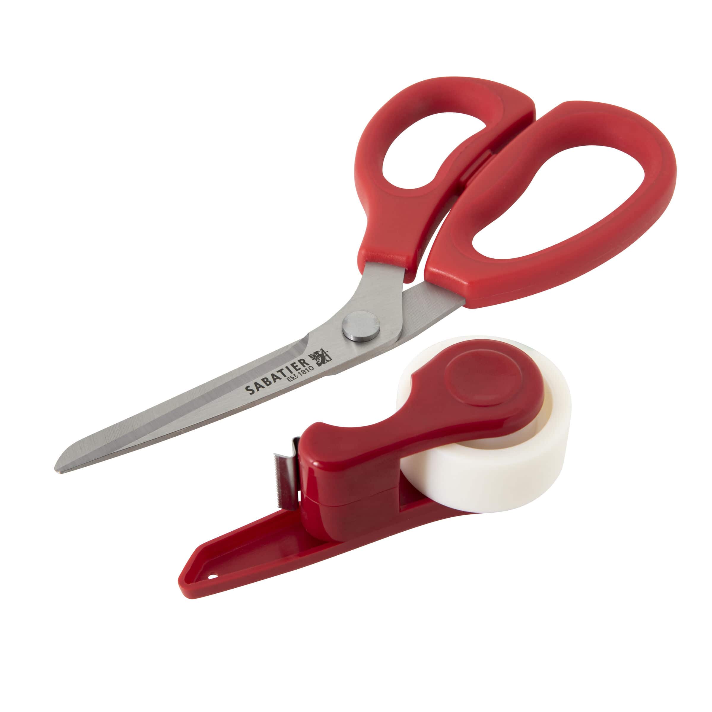 Sabatier 2-in-1 All-Purpose Gift Wrap Scissors with Removable Tape Dispenser Blade Cover