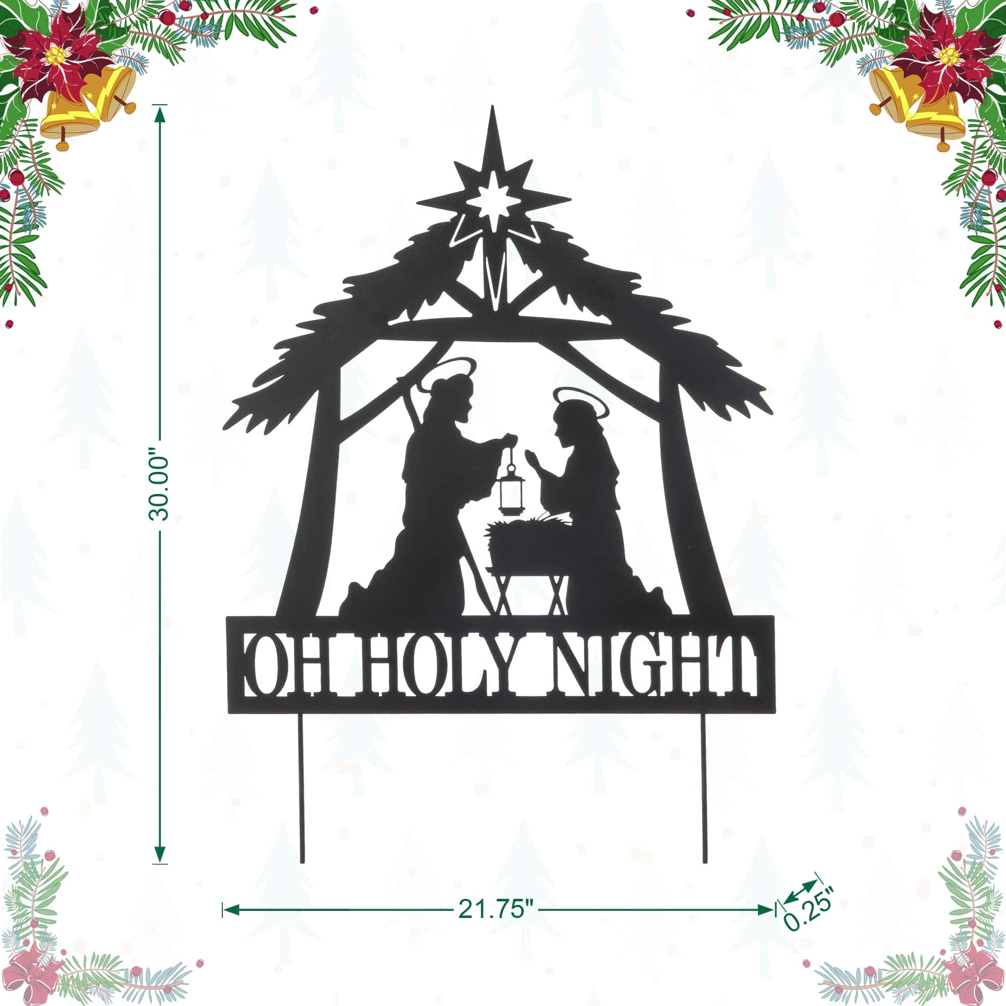 Glitzhome® 2.5ft. Metal Nativity Silhouette Yard Stake