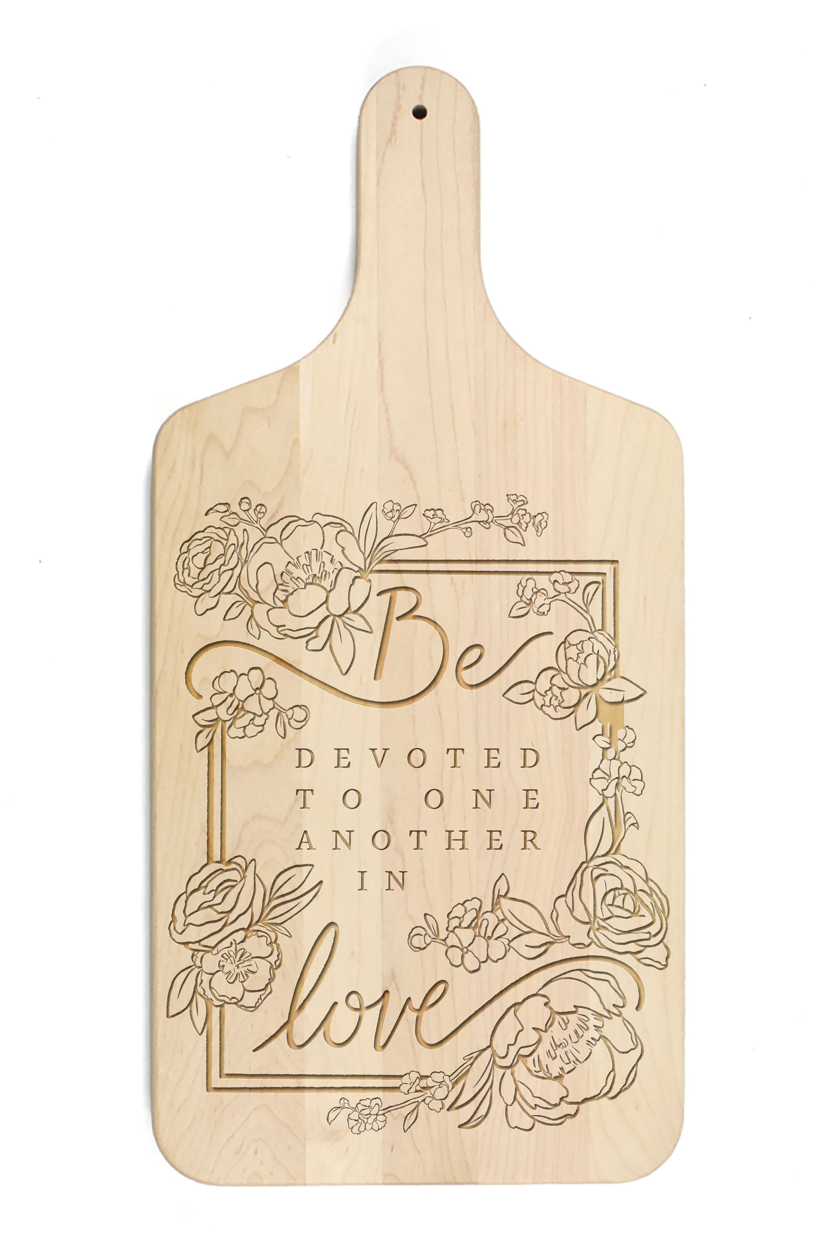 Be Devoted 8" x 17" Maple Paddle Cutting Board