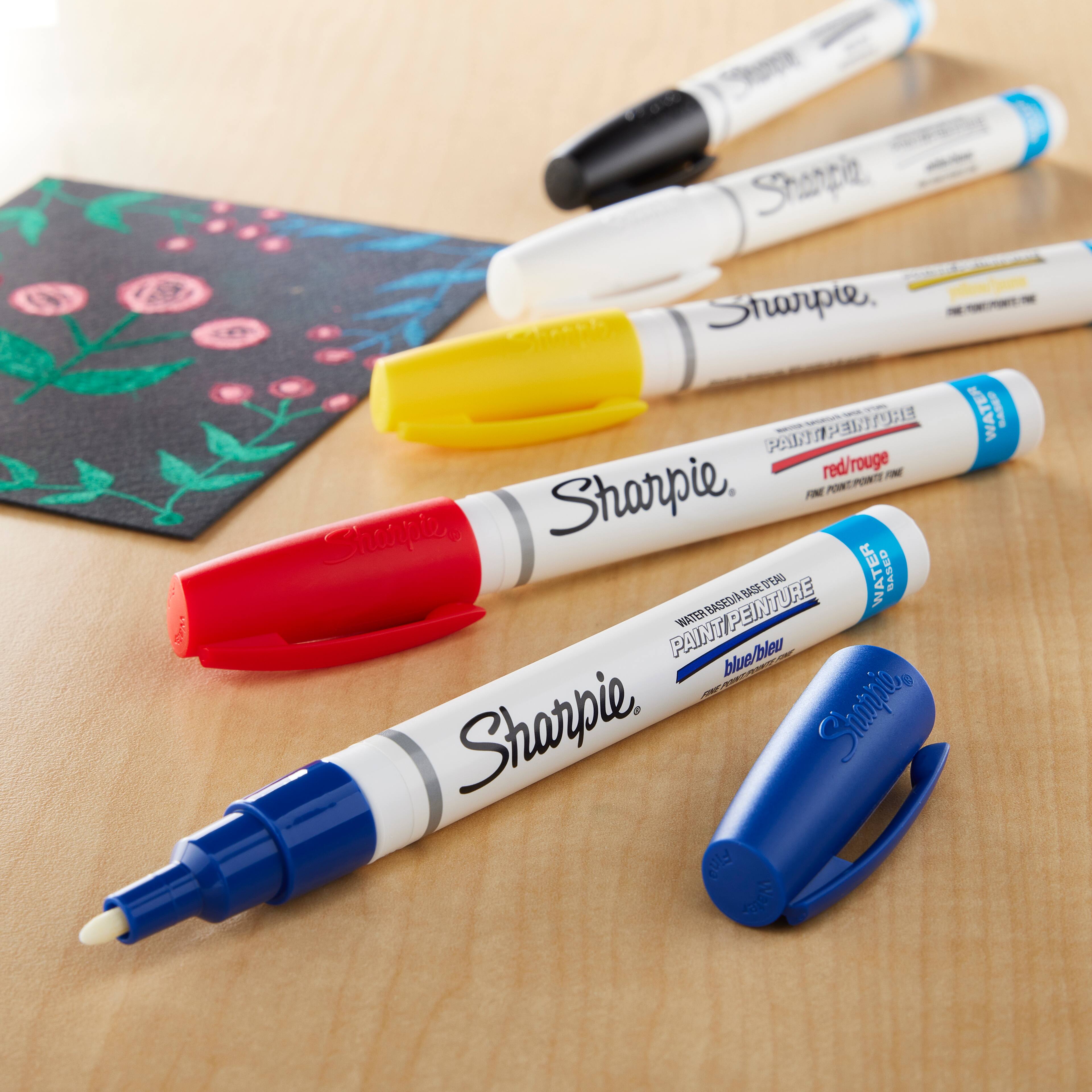  Sharpie Water-Based Paint Markers, Extra-Fine, Assorted  Colors, 5 Count : Permanent Markers : Arts, Crafts & Sewing