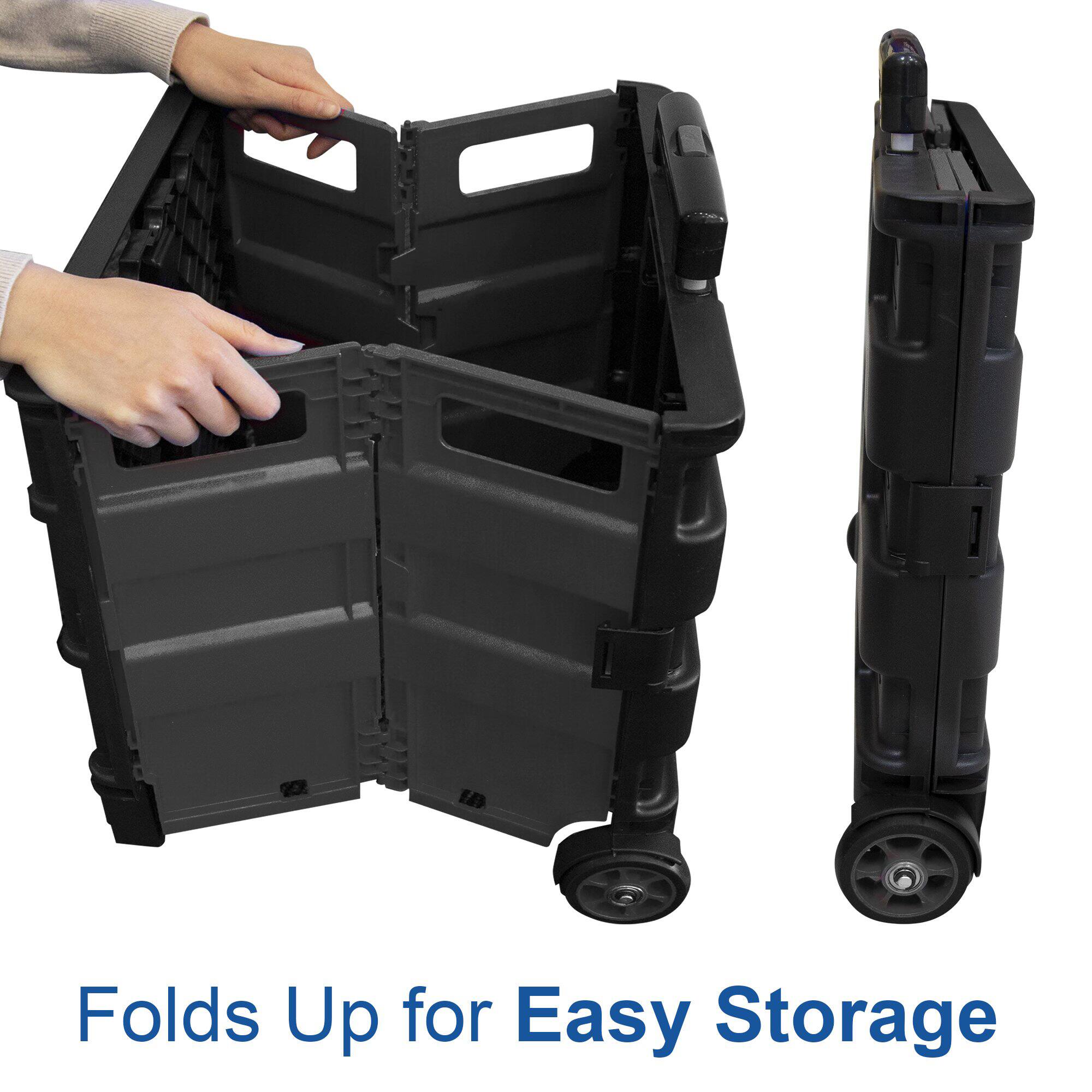 BAZIC&#xAE; Folding Cart on Wheels with Lid Cover