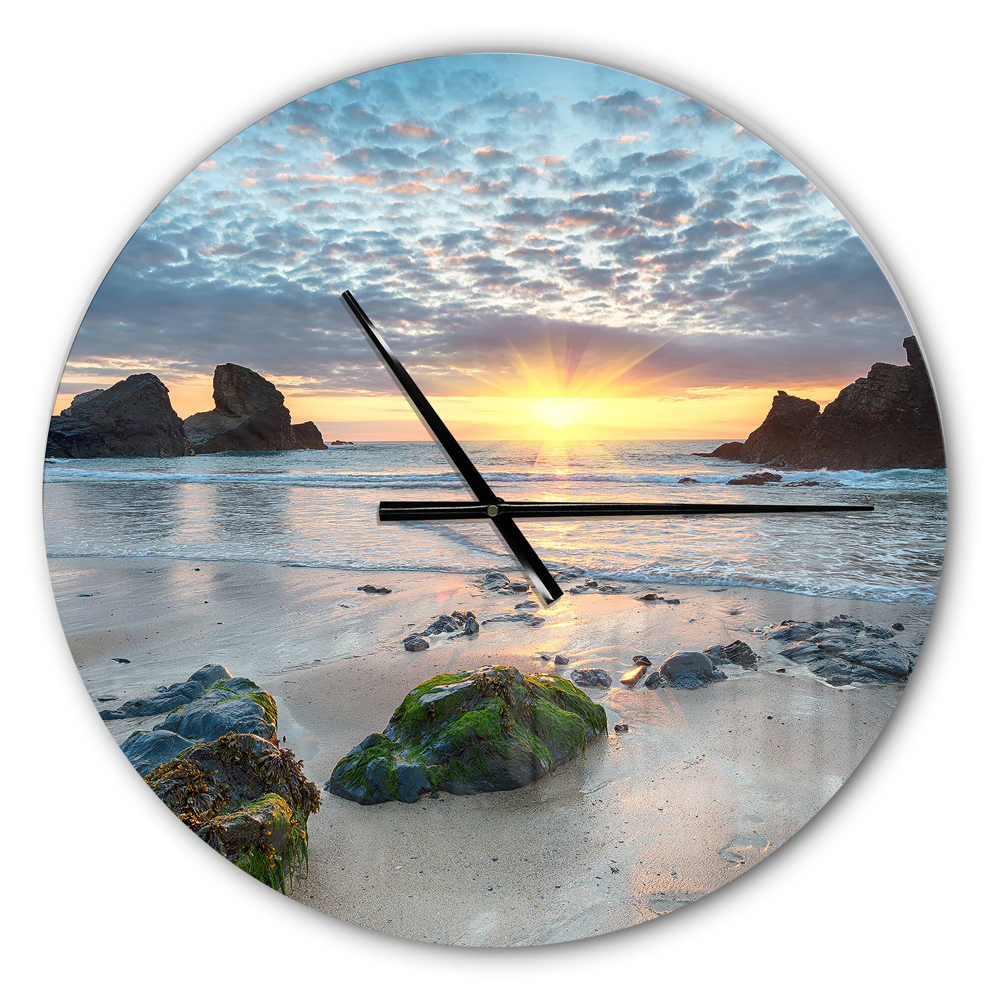 Designart Beautiful Porthcothan Bay Wall Clock