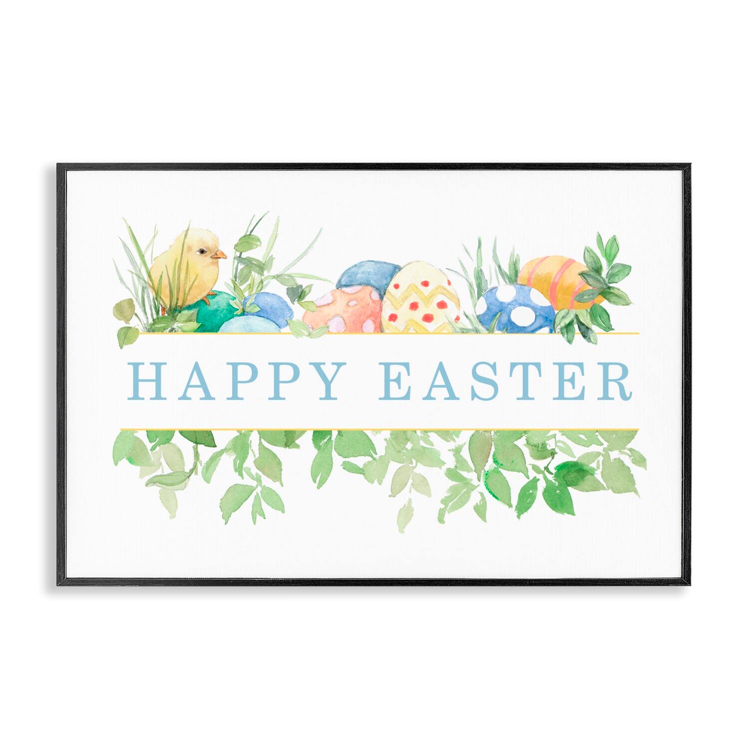 Stupell Industries Floral Happy Easter Framed Giclee Art