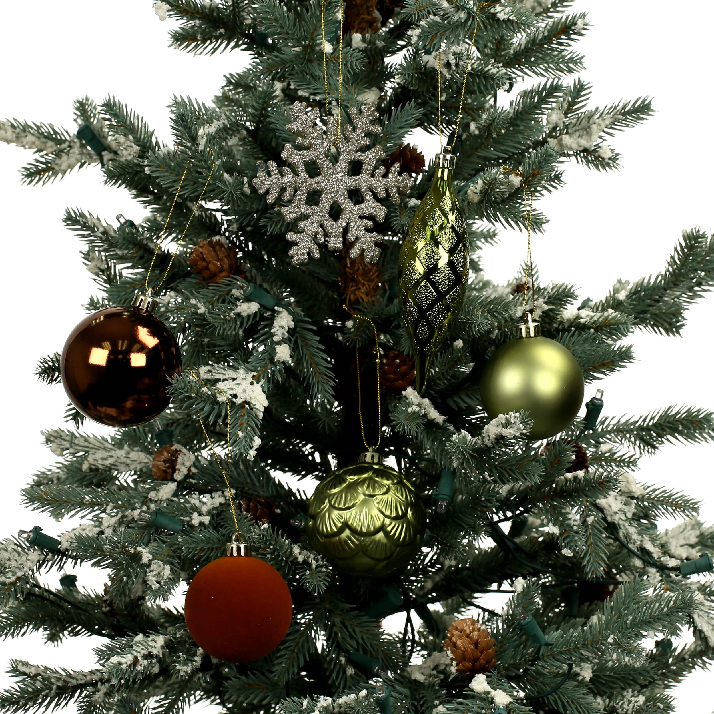 40 Pack Forest Shatterproof Ball, Teardop &#x26; Snowflake Ornaments by Ashland&#xAE;