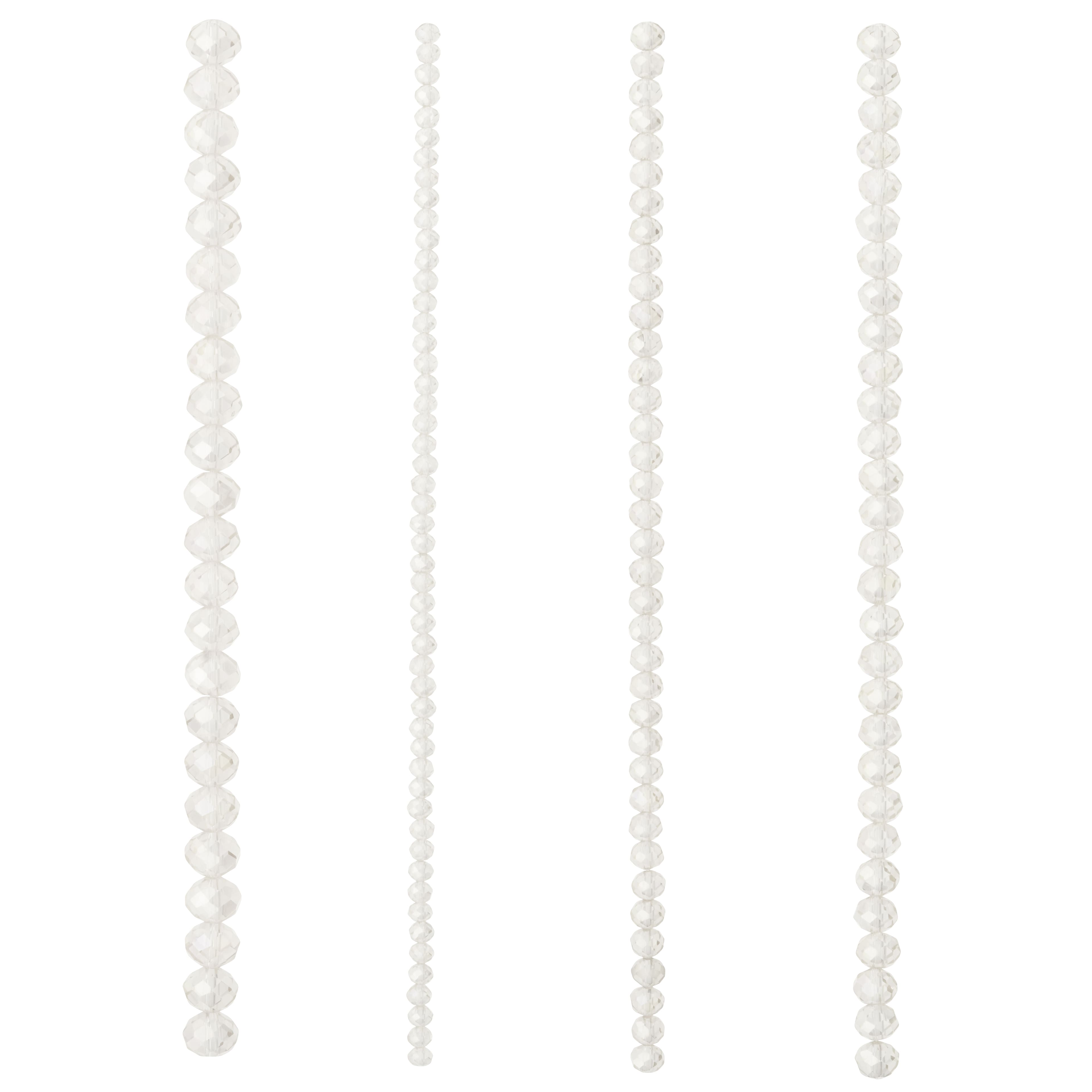 Clear Faceted Glass Rondelle Beads by Bead Landing&#x2122;